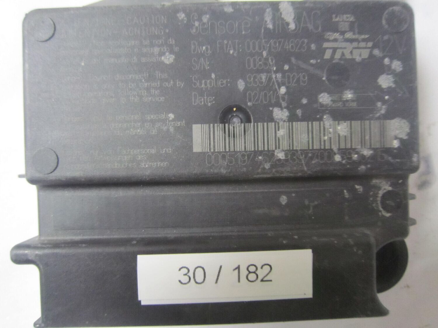 30-182 Centralina Airbag Trw 00051974623   93977-D219    FIAT  PANDA