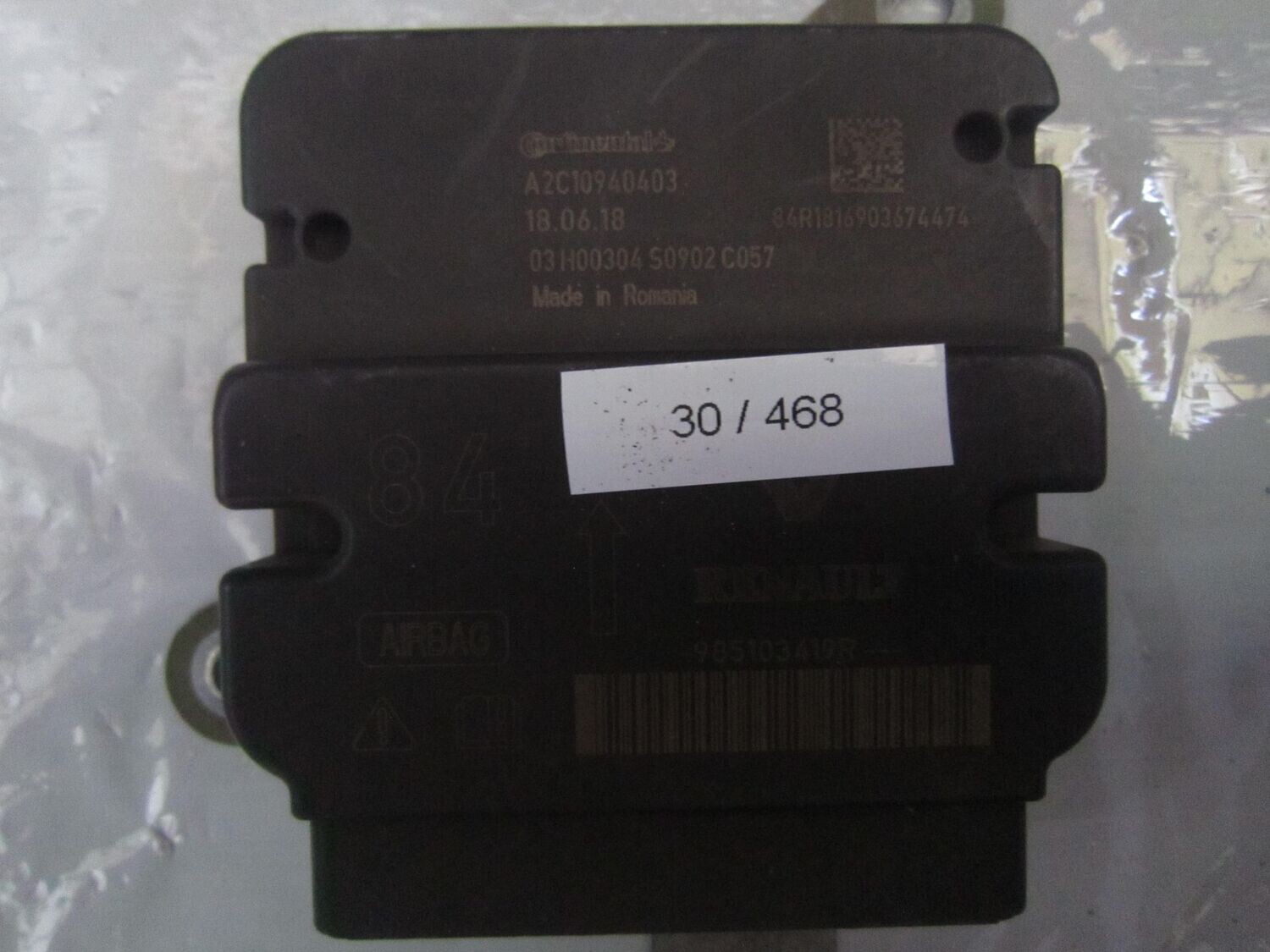 30-468 Centralina Airbag Continental A2C10940403   985103419R    RENAULT  CLIO