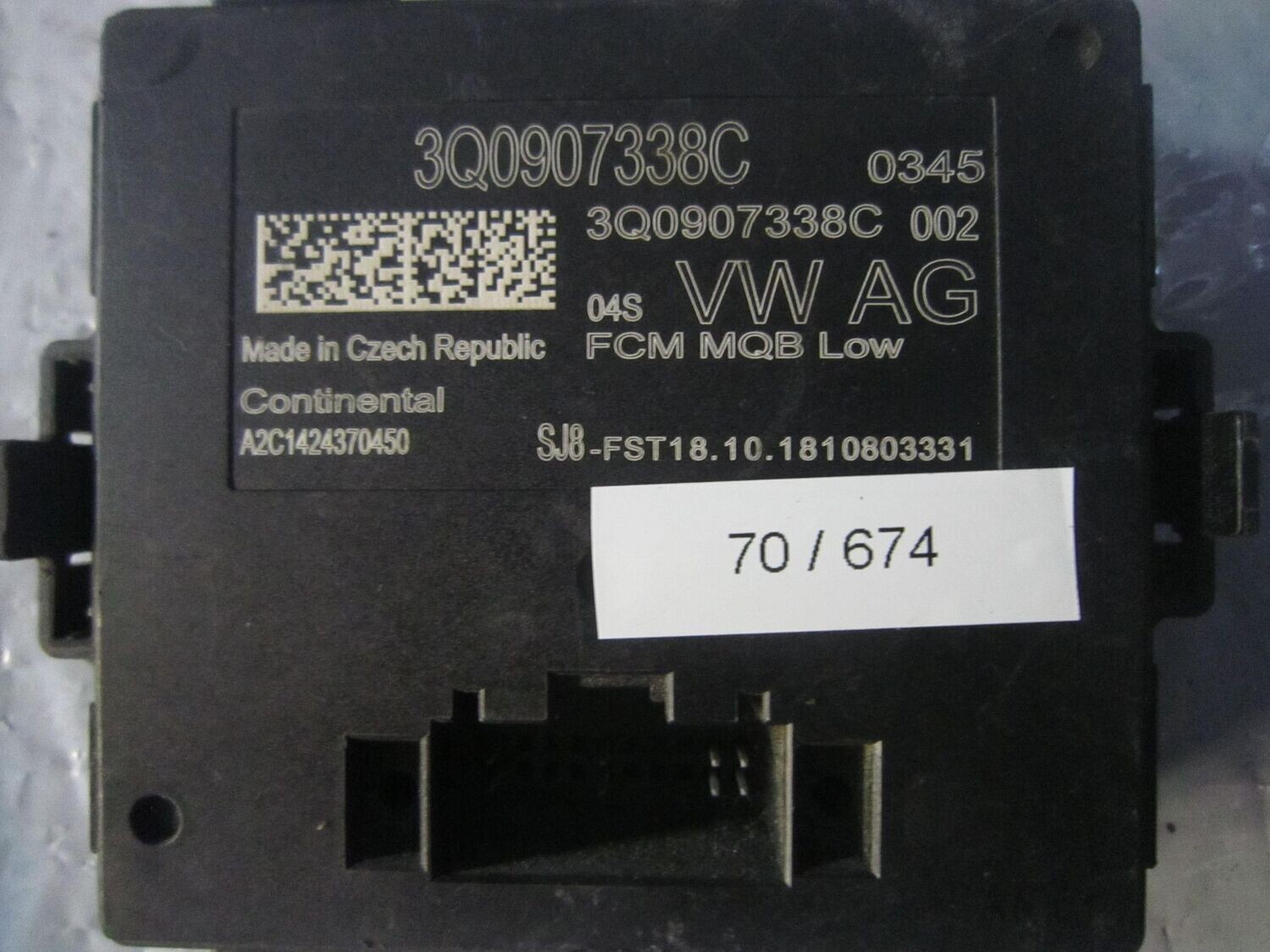 70-674 Modulo di Controllo Continental 3Q0907338C   A2C1424370450    AUDI  VARIE