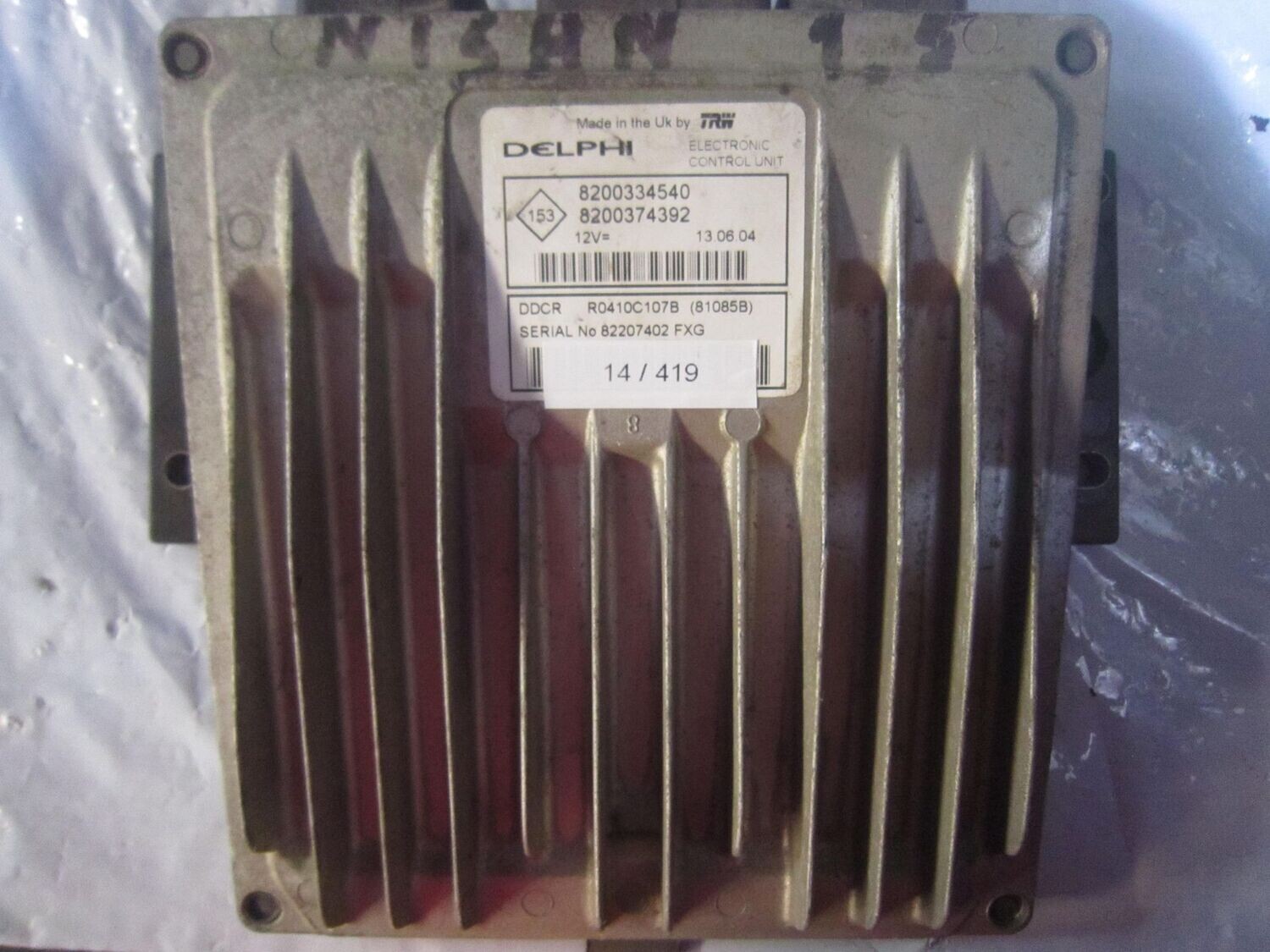 14-419 Centralina Motore Delphi R0410C107B   8200334540 8200374392 81085B  RENAULT DIESEL CLIO