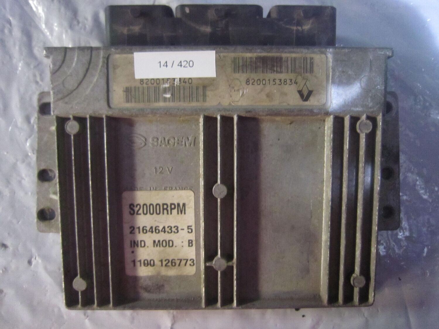 14-420 Centralina Motore Sagem 21646433-5 216464335 8200153840 8200153834 S2000RPM  RENAULT BENZINA TWINGO