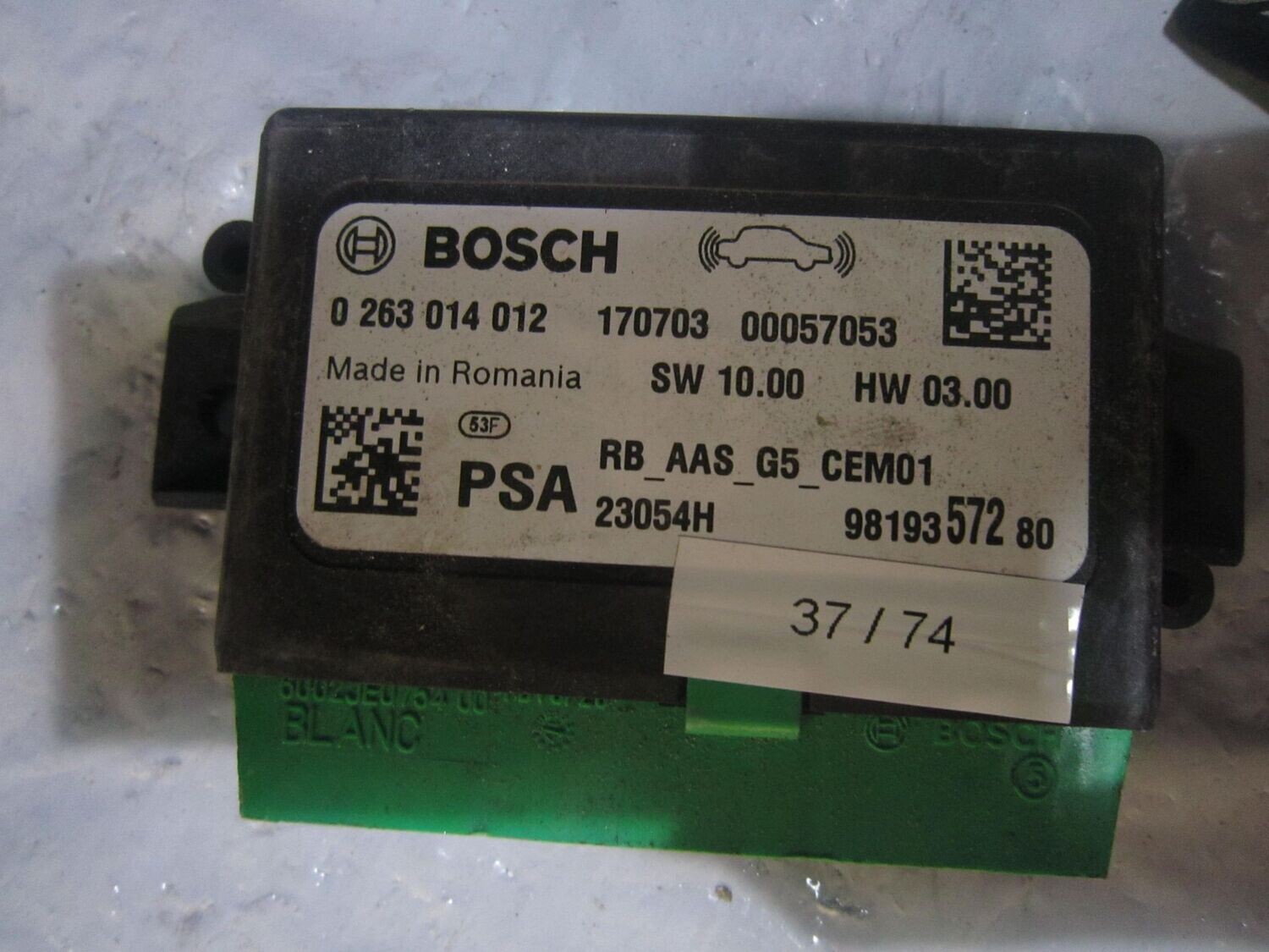 37-74 Centralina sensori parcheggio Bosch 0 263 014 012 0263014012 9819357280 RB_AAS_G5_CEM01   PEUGEOT  308