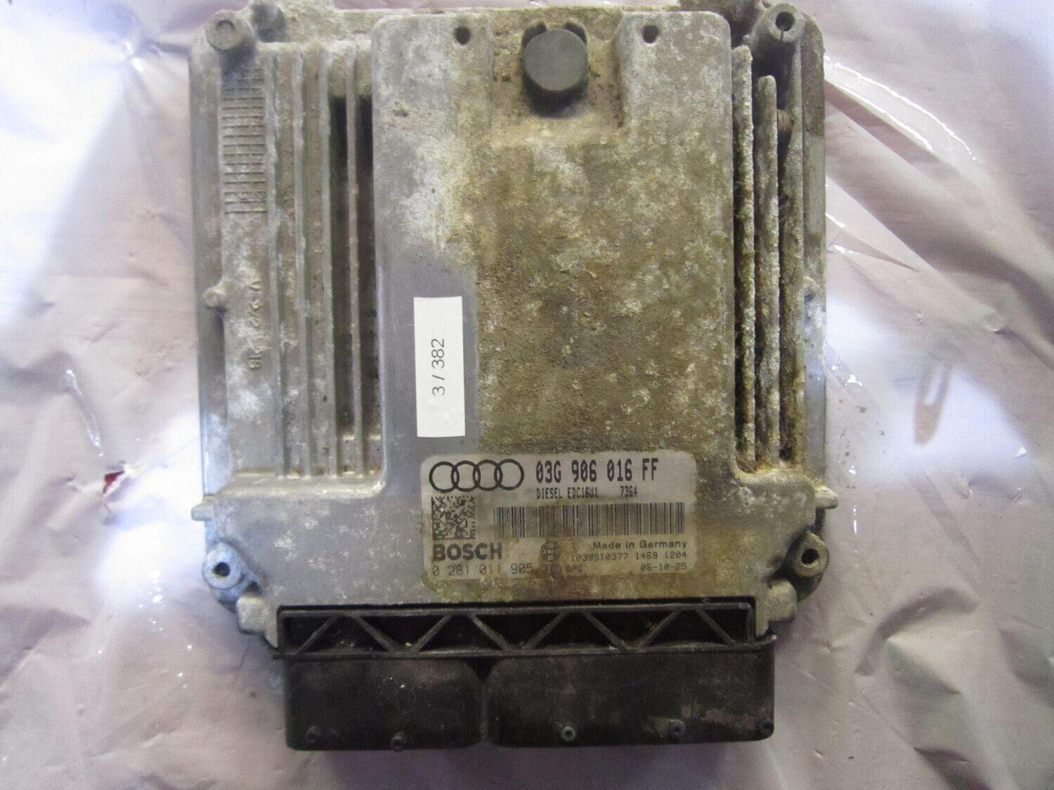 3-382 Centralina Motore Bosch 0 281 011 905 0281011905 03G 906 016 FF 1039S06416 EDC16U1  AUDI DIESEL A 3