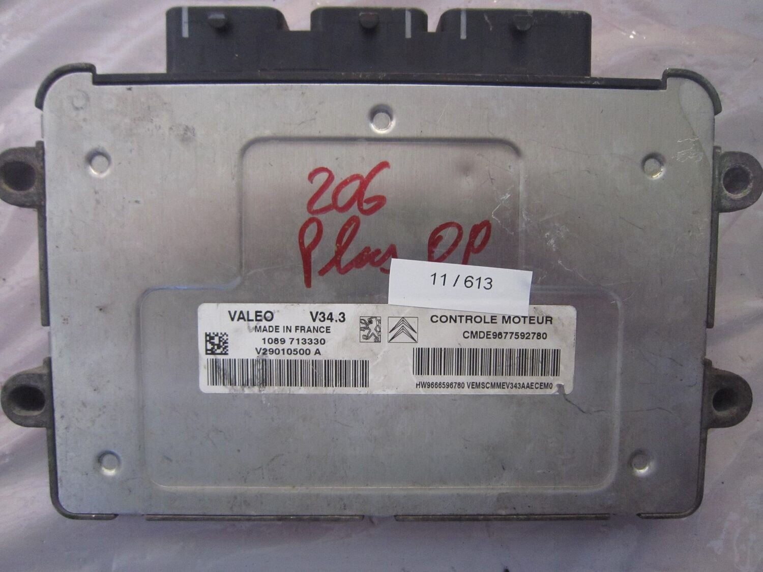11-613 Centralina Motore Valeo V29010500 A V29010500A 9677592780 9666596780 V34.3  PEUGEOT Benzina 206
