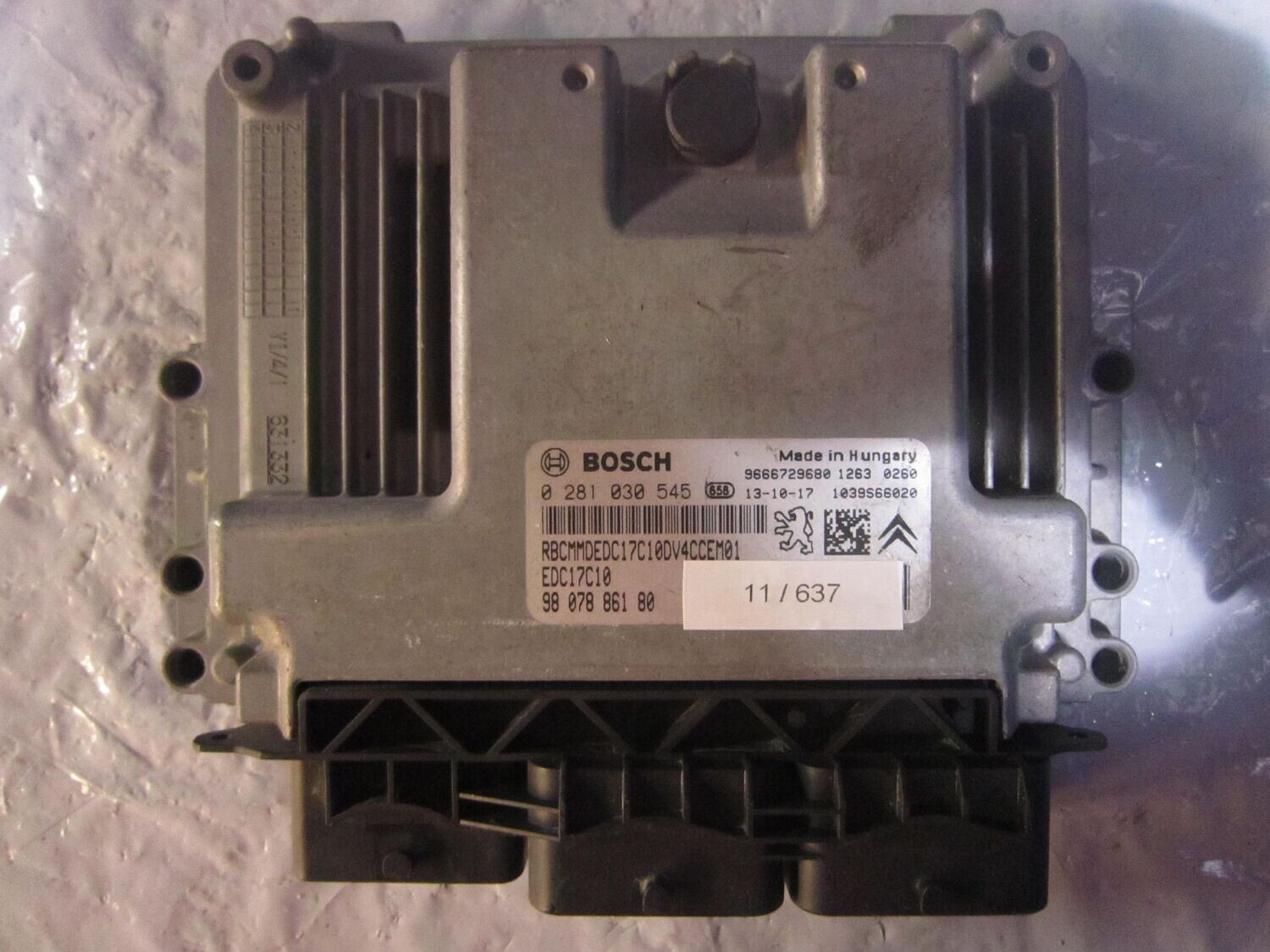 11-637 Centralina Motore Bosch 0 281 030 545 0281030545 98 078 861 80 1039S66020 EDC17C10  PEUGEOT Diesel 208