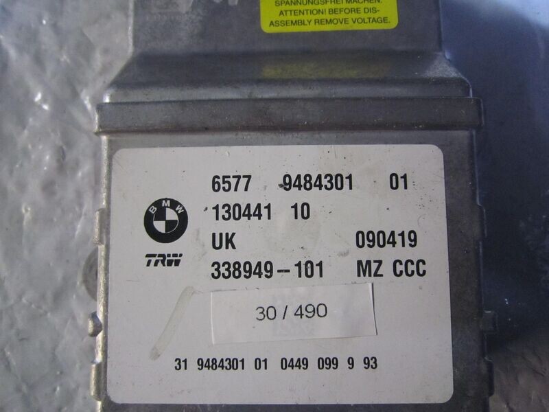 30-490 Centralina Airbag TRW 6577 9484301 01 6577948430101 130441 10 338949-101 MZ CCC  BMW  SERIE X