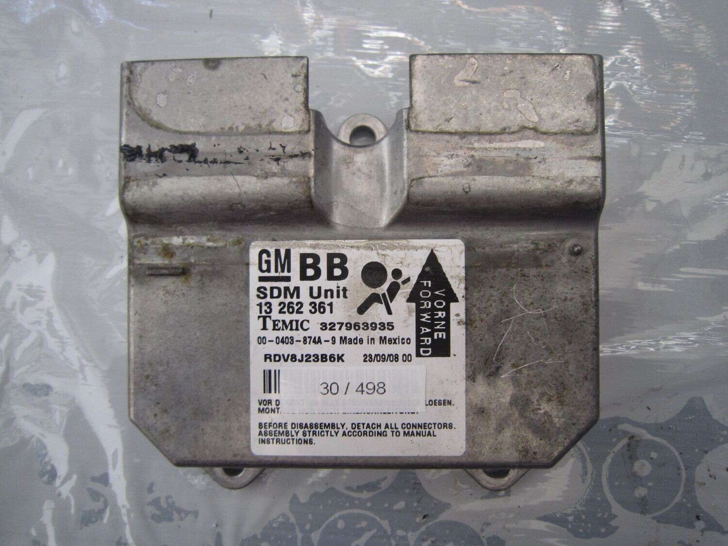 30-498 Centralina Airbag Temic 13 262 361 13262361 327963935    OPEL  CORSA
