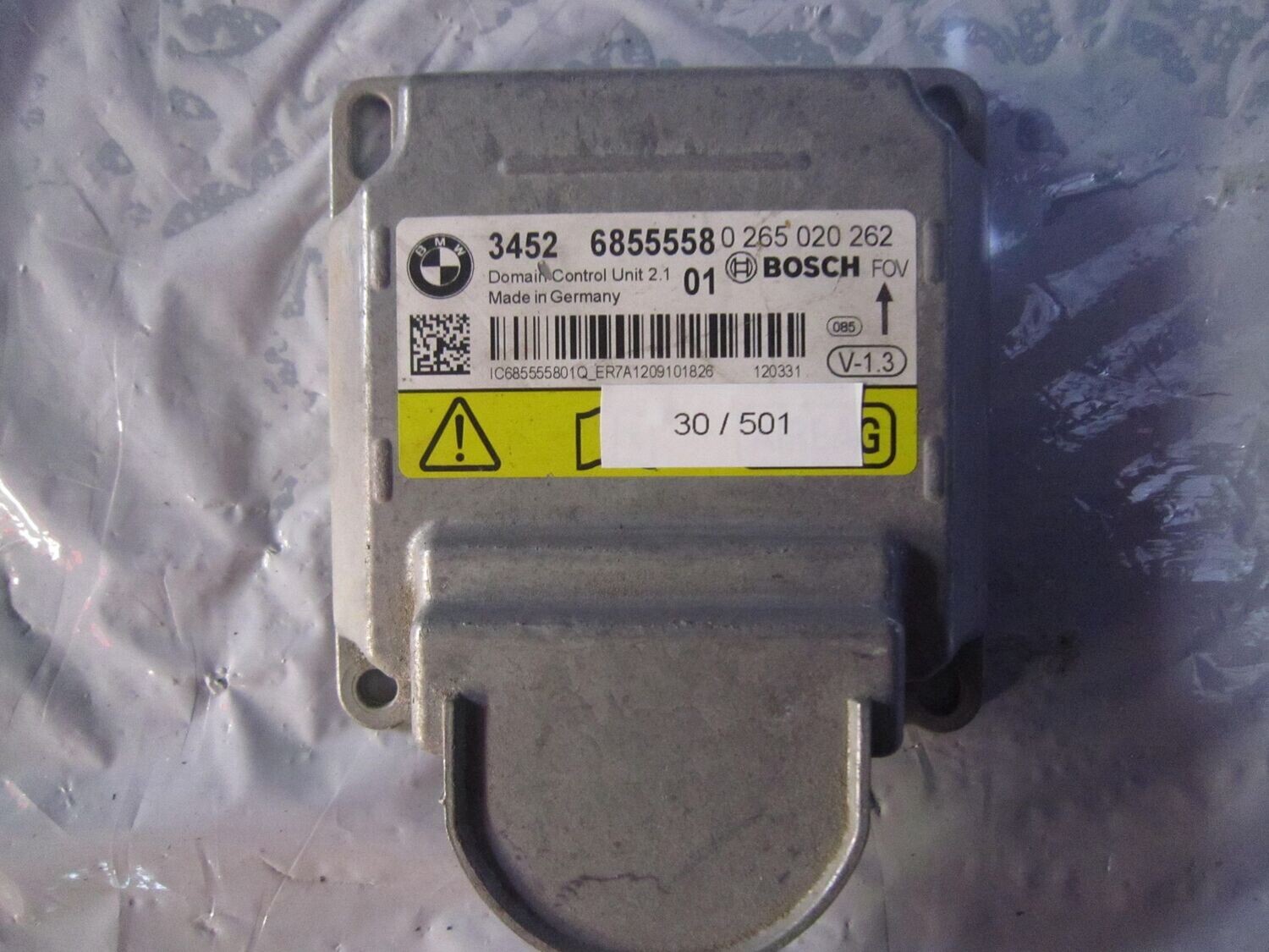 30-501 Centralina Airbag Bosch 0 265 020 262 0265020262 3452 6855558 01  BMW  SERIE 3