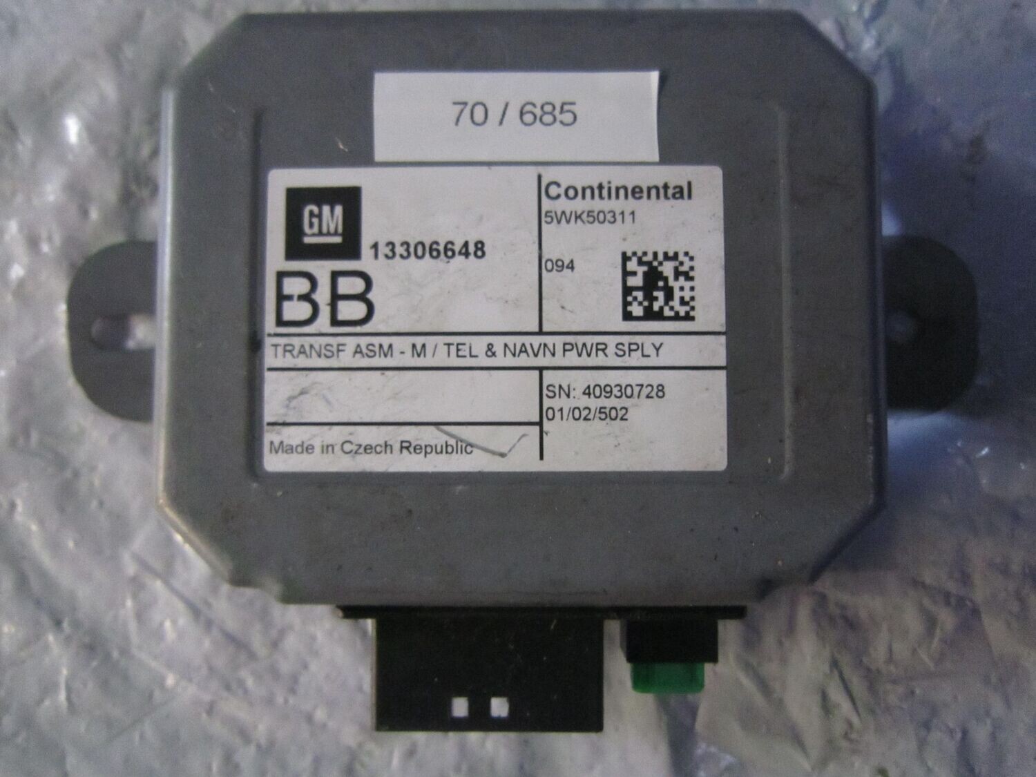 70-685 Modulo di Controllo Continental 5WK50311   13306648    OPEL  VARIE