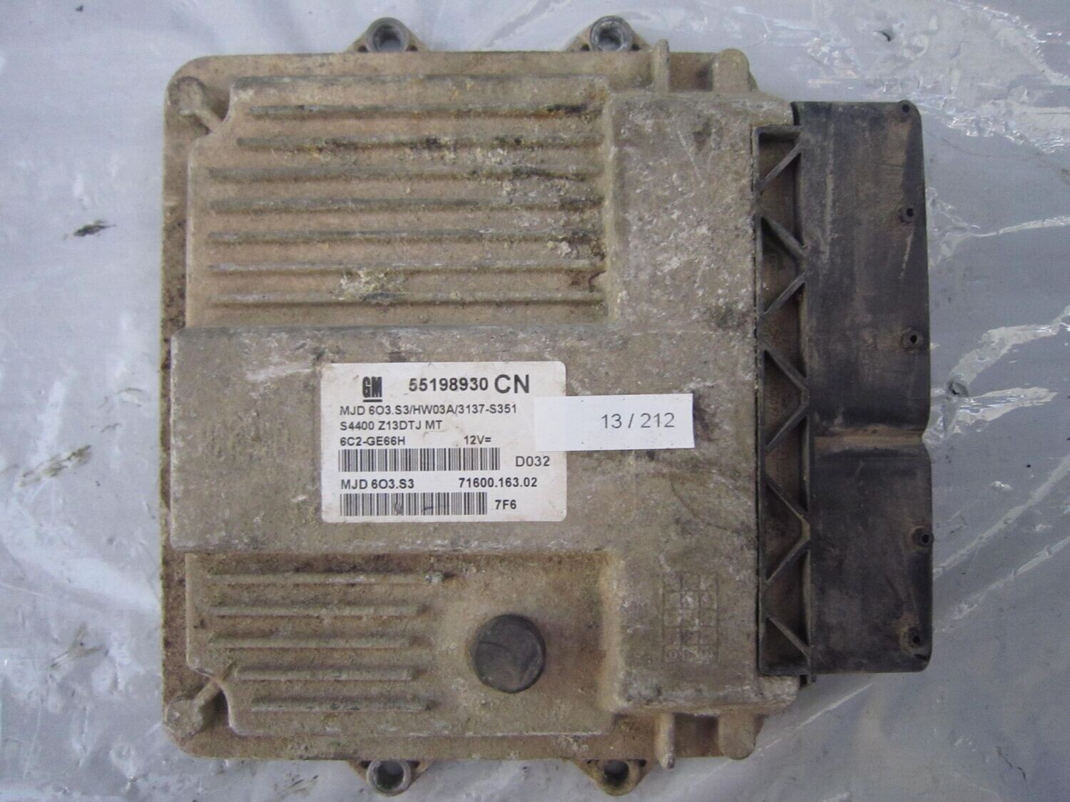 13-212 Centralina Motore Magneti Marelli 55198930   MJD 6O3.S3 CN 71600.163.02 HW03A/3137-S351 OPEL DIESEL CORSA