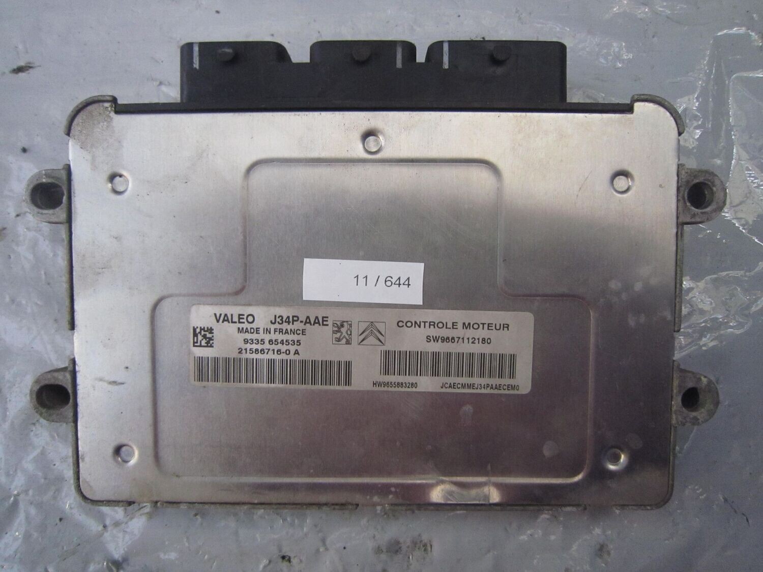 11-644 Centralina Motore Valeo 21586716-0 A 215867160A 9667112180 9655883280 J34P-AAE  CITROEN / PEUGEOT BENZINA VARIE