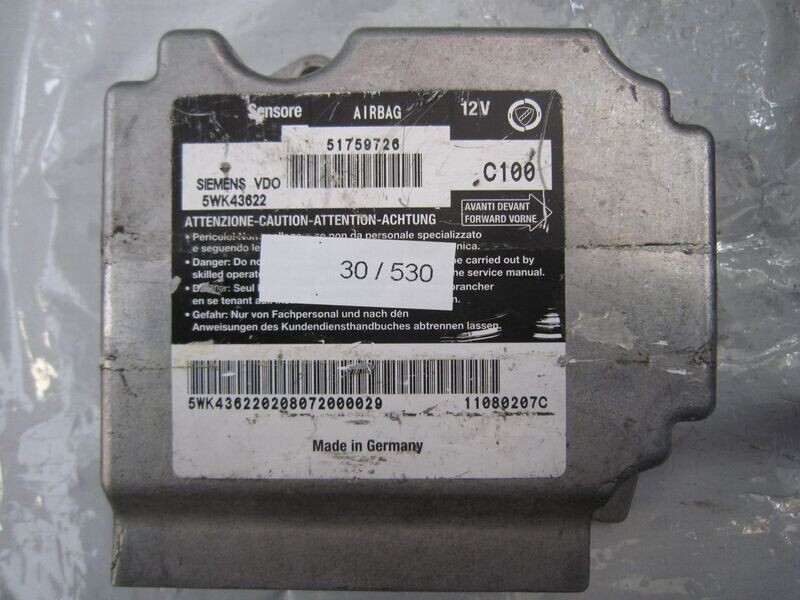 30-530 Centralina Airbag Siemens 5WK43622   51759726    FIAT  MULTIPLA