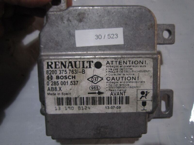 30-523 Centralina Airbag Bosch 0 285 001 537 0285001537 8200 375 763 AB8.X   RENAULT  CLIO