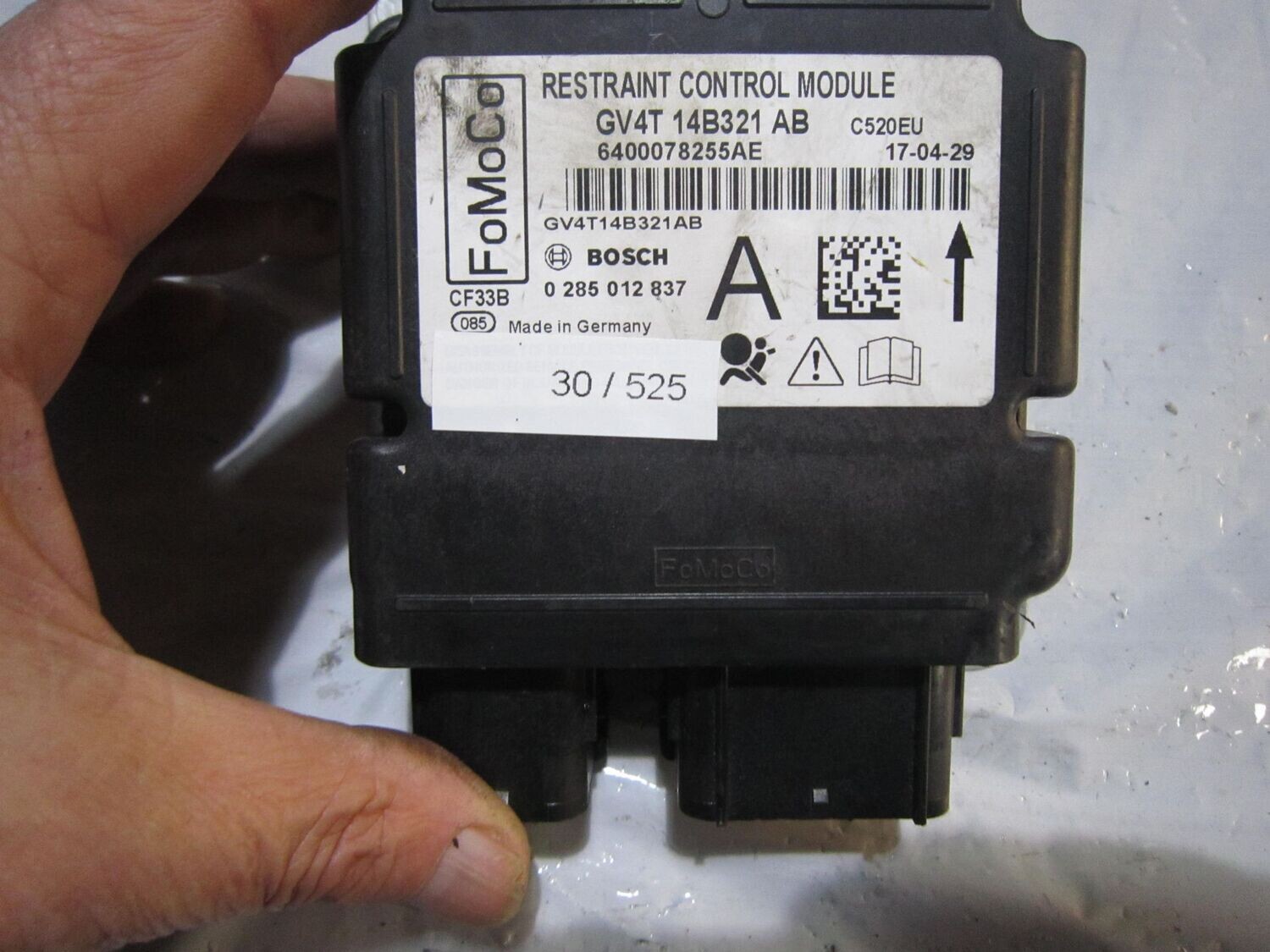 30-525 Centralina Airbag Bosch 0 285 012 837 0285012837 GV4T 14B321 AB    FORD  KUGA
