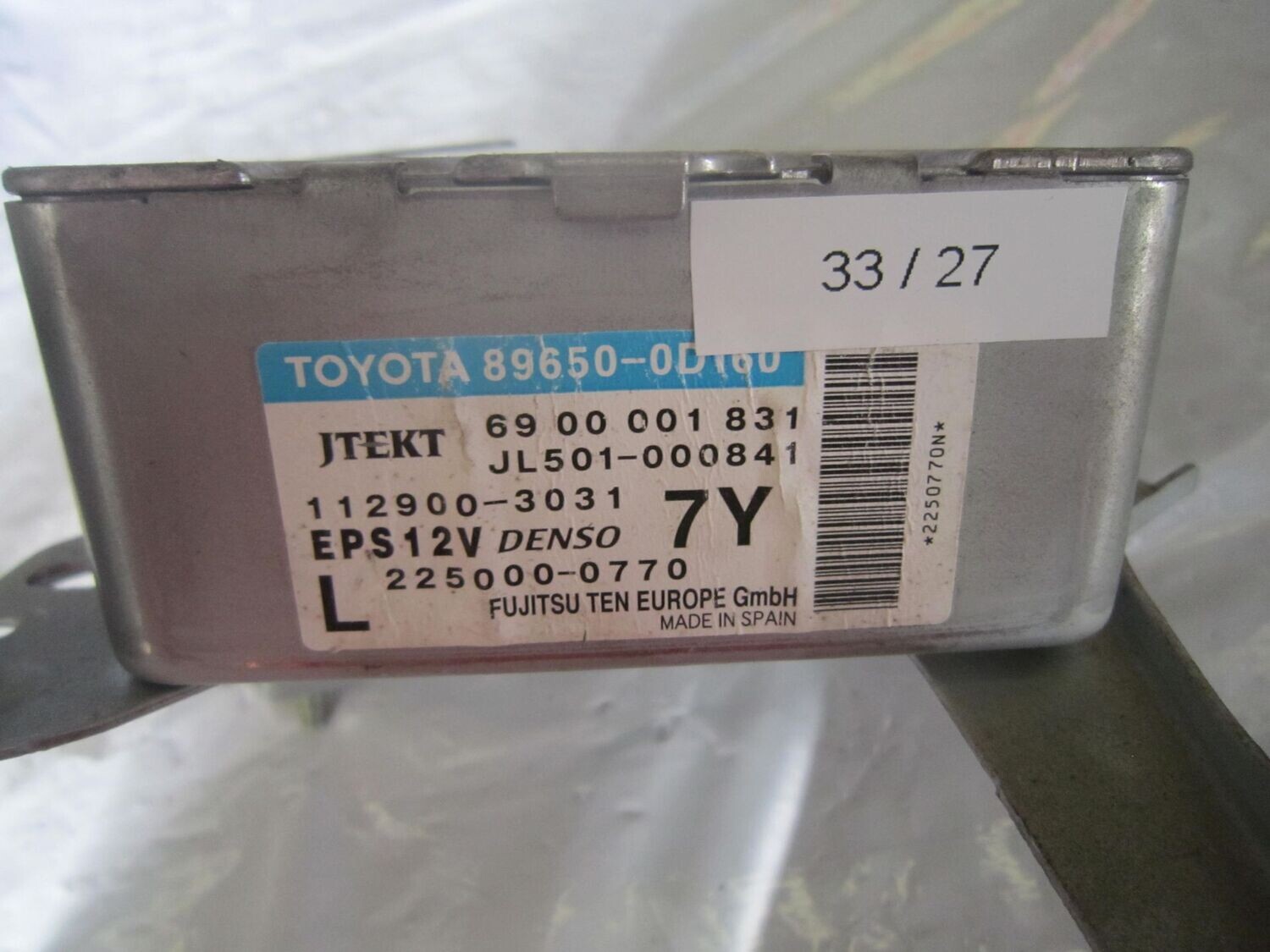 33-27 Centralina Servosterzo / Angolo Sterzata Fujitsu 89650-0D160 896500D160 225000-0770 6900001831 112900-3031 EPS12V TOYOTA  YARIS