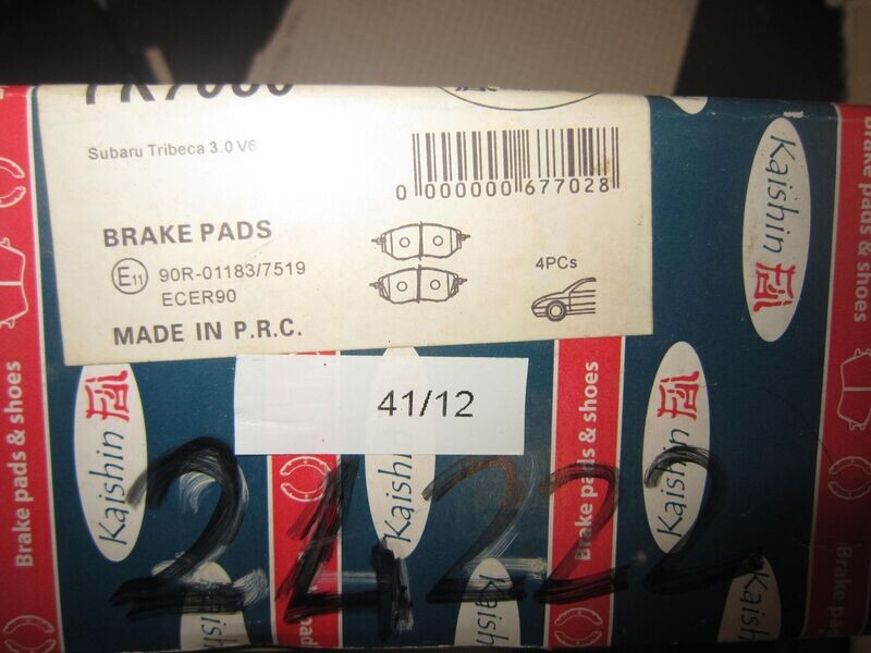 41-12 Pastiglie Freni Anteriori Textar 90R-01183/7519 90R011837519 PR7000 90R-01183/7519   SUBARU  TRIBECA