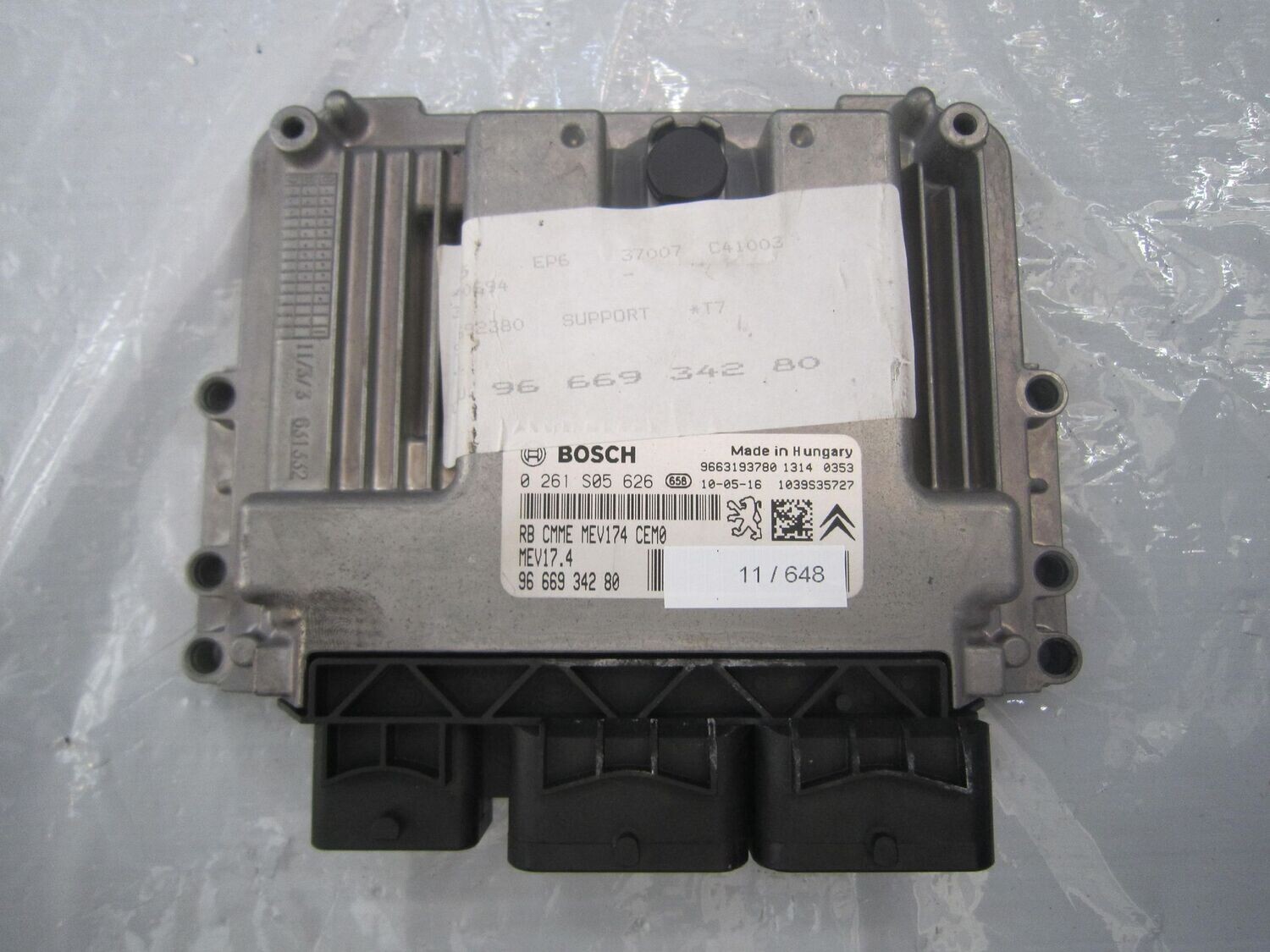 11-648 Centralina Motore Bosch 0 261 S05 626 0261S05626 96 669 342 80 1039S35727 MEV17.4   CITROEN BENZINA C 3