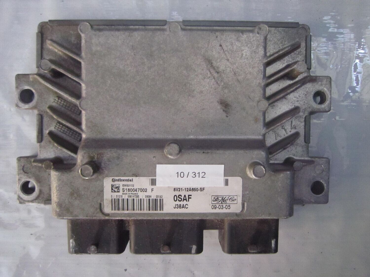 10-312 Centralina Motore Continental S180047002 F S180047002F 8V21-12A650-SF OSAF J38AC EMS2102  FORD BENZINA FIESTA