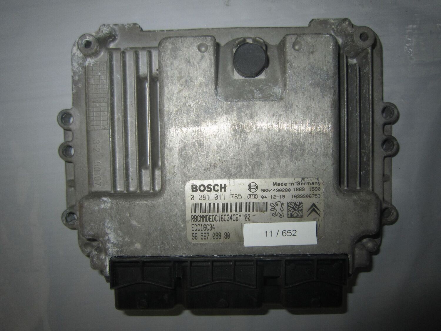 11-652 Centralina Motore Bosch 0 281 011 785 0281011785 96 567 098 80 1039S06753 EDC16C34  CITROEN DIESEL C 3