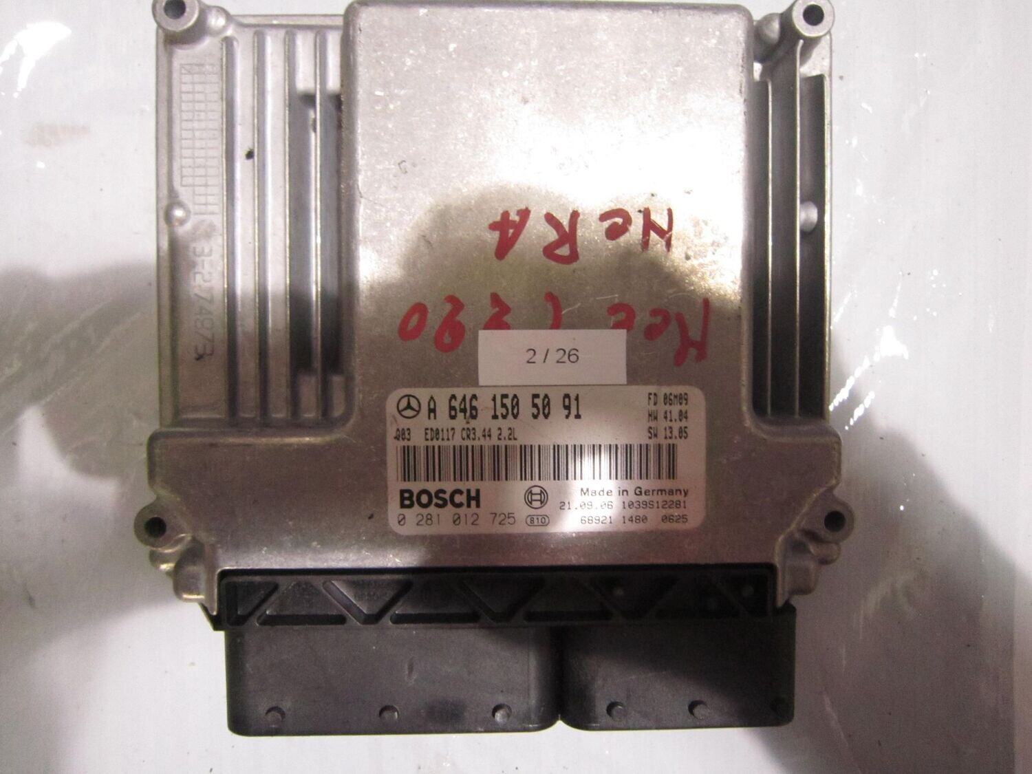 2-26 Centralina Motore Bosch 0 281 012 725 0281012725 A 646 150 50 91 1039S12281 ED0117 CR3.44 MERCEDES DIESEL CLASSE C