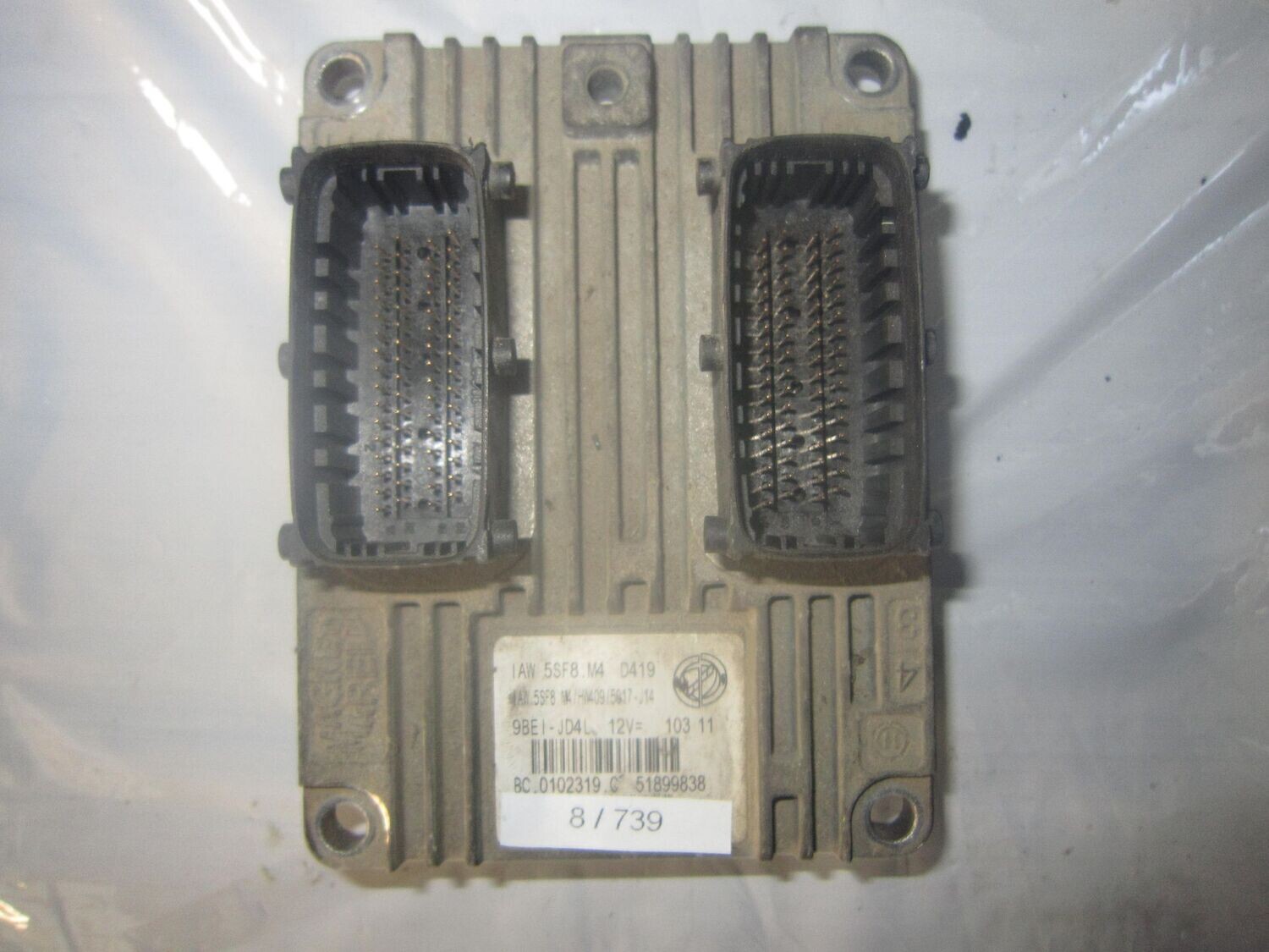 8-739 Centralina Motore Magneti Marelli IAW 5SF8.M4 IAW5SF8.M4  BC.0102319.C 51899838 HW409/5017-J14 FIAT BENZINA PANDA