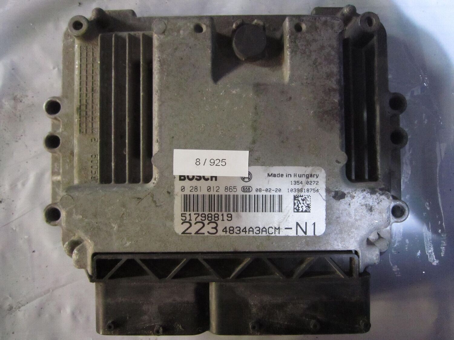 8-925 Centralina Motore Bosch 0 281 012 865 0281012865 51798819 1039S18754 223 4834A3ACM-N1  FIAT DIESEL DOBLO'