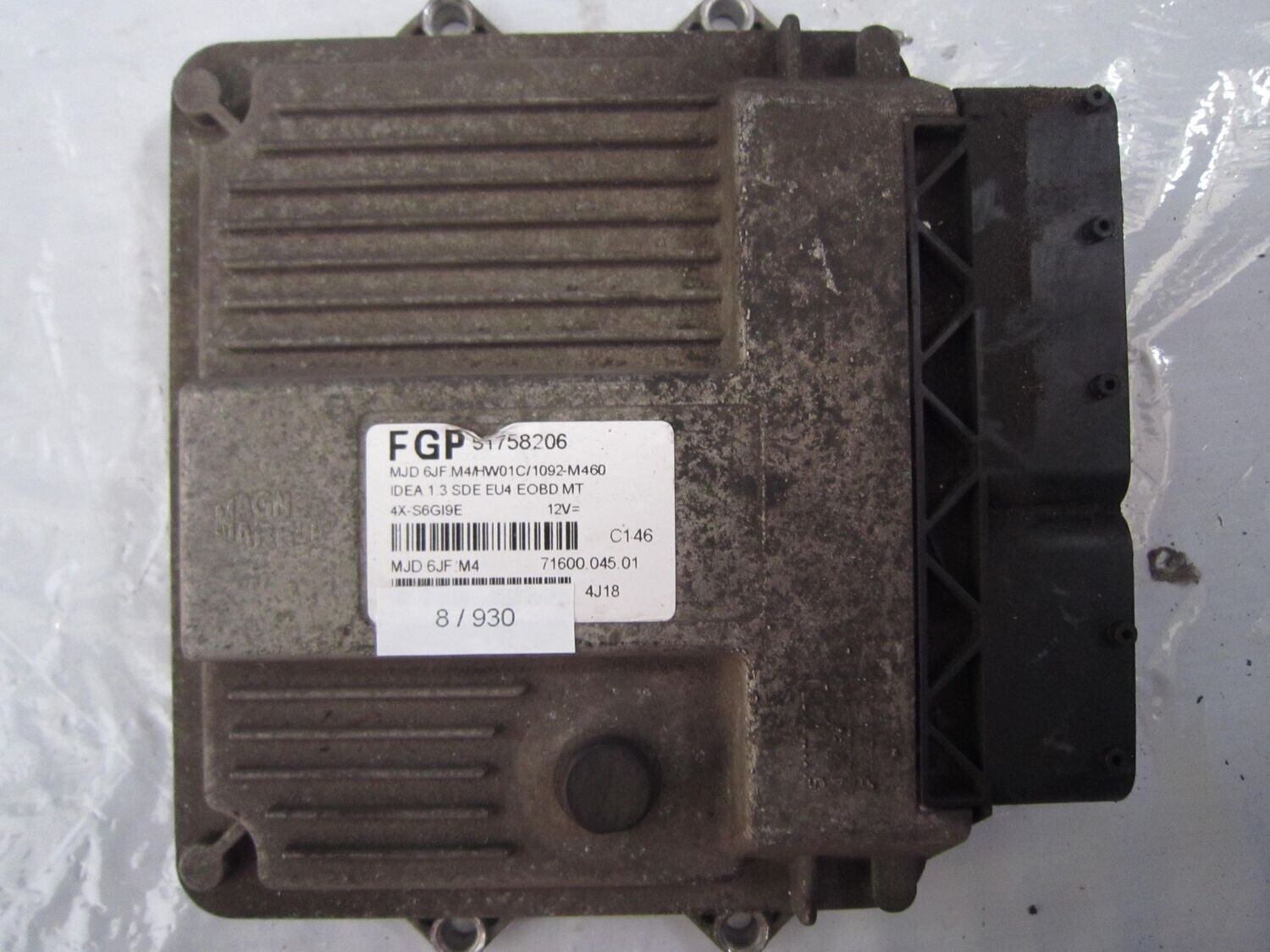 8-930 Centralina Motore Magneti Marelli 51758206   MJD 6JF.M4  71600.045.01 HW01C/1092 ALFA ROMEO / FIAT / LANCIA DIESEL VARIE