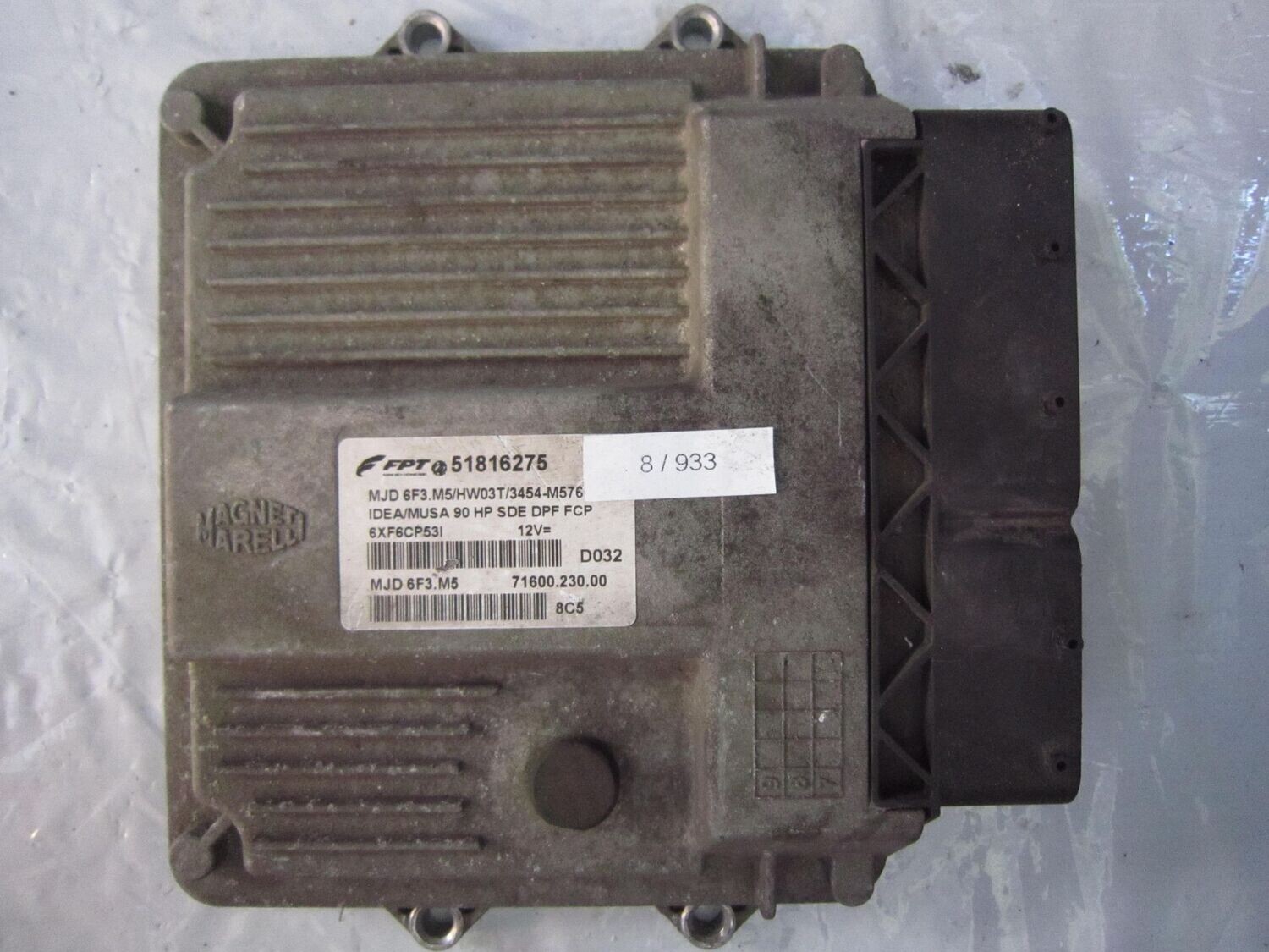 8-933 Centralina Motore Magneti Marelli 51816275   71600.230.00 MJD 6F3.M5 HW03T/3454-M576  FIAT DIESEL IDEA_MUSA