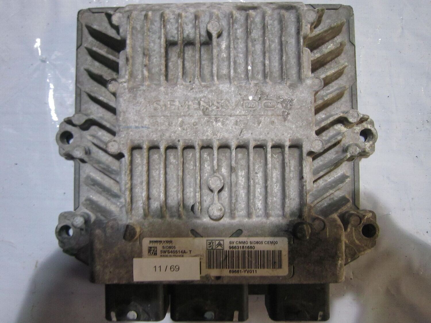 11-69 Centralina Motore Siemens 5WS40514A-T 5WS40514AT 9663181680 89661-YV011 SID 805  CITROEN DIESEL C 2