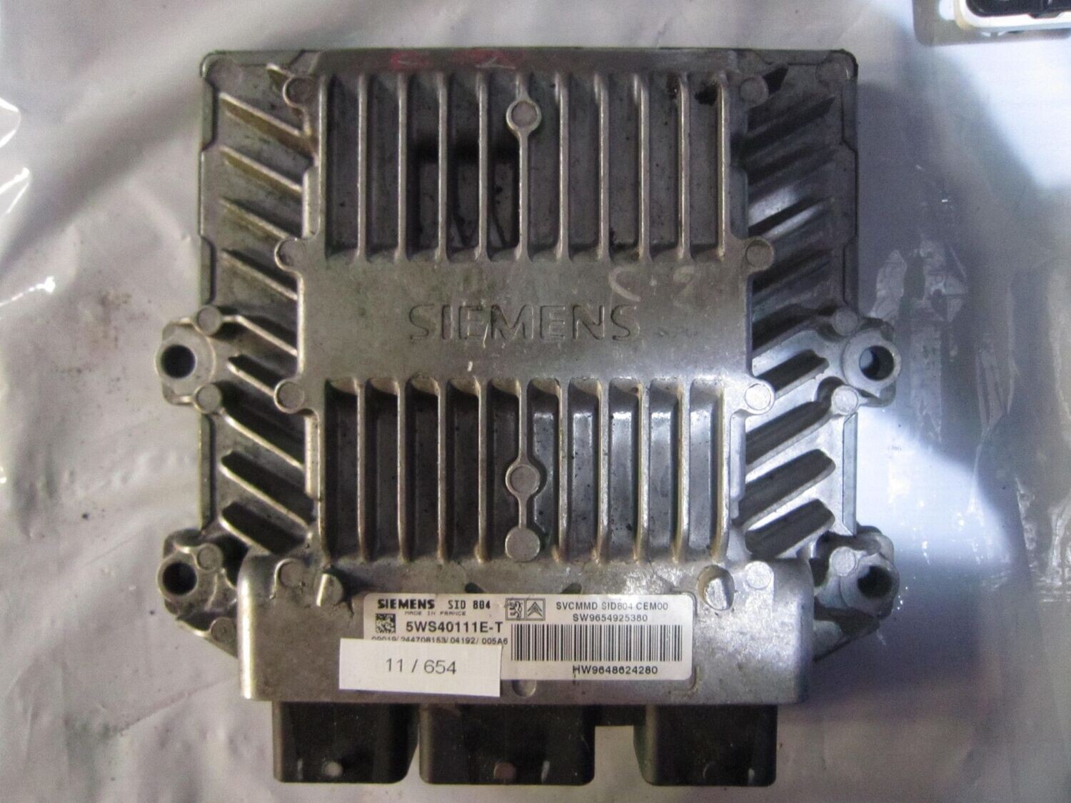 11-654 Centralina Motore Siemens 5WS40111E-T 5WS40111ET SW9654925380 HW9648624280 SID 804  CITROEN DIESEL C 2