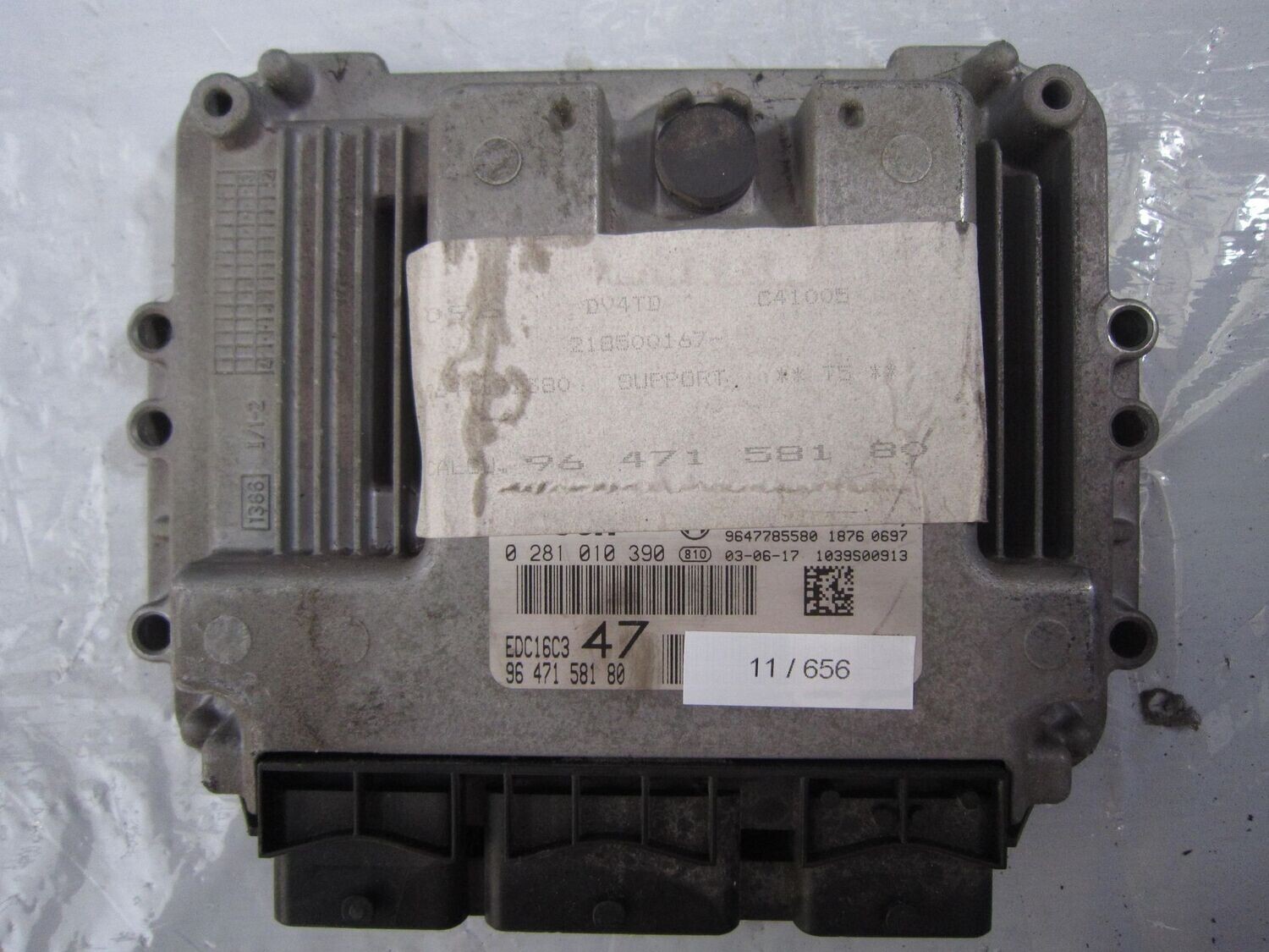 11-656 Centralina Motore Bosch 0 281 010 390 0281010390 9647785580 1039S00913 EDC16C3  CITROEN / PEUGEOT DIESEL VARIE