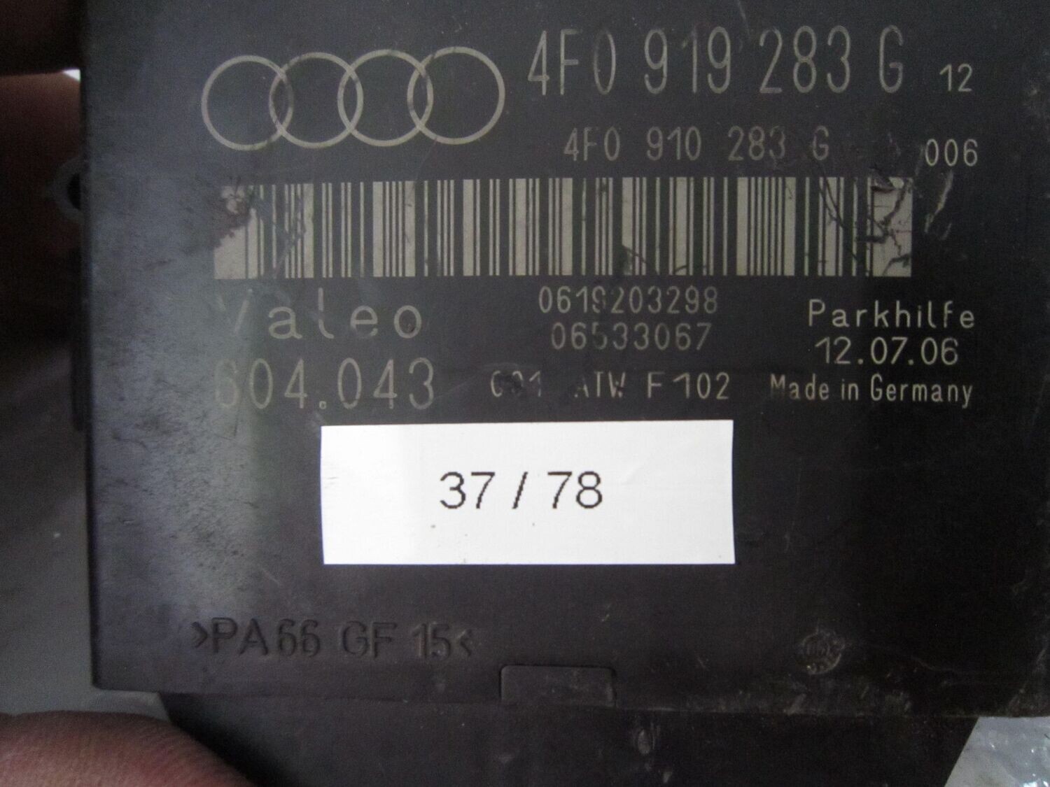 37-78 Centralina sensori parcheggio Valeo 4F0 919 283 G 4F0919283G 604.043    AUDI  VARIE