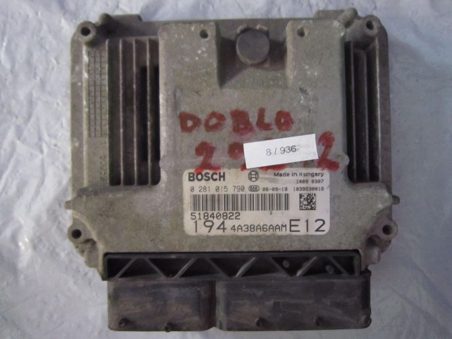 8-936 Centralina Motore Bosch 0 281 015 790 0281015790 51840822 1039S30016 194 4A38A6AAM E12  FIAT DIESEL CROMA