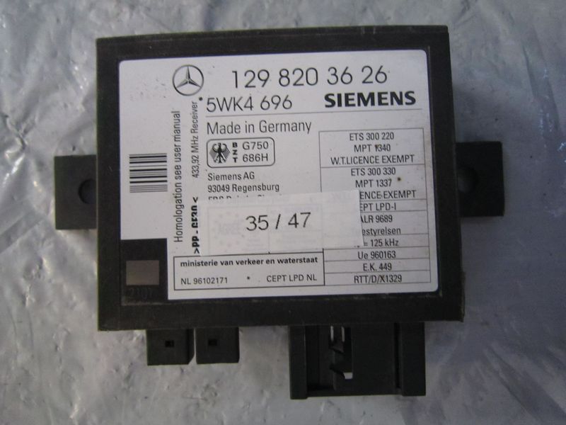 35-47 Centralina Immobilizer Siemens 5WK4 696 5WK4696 129 820 36 26 ETS 300 220   MERCEDES  VARIE