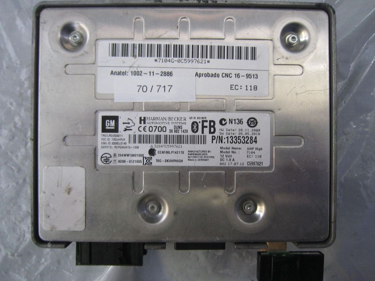 70-717 Centralina Bluetooth Harman 13353284   1002-11-2886    OPEL  VARIE