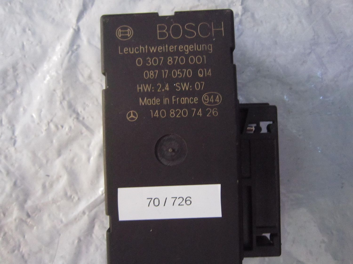 70-726 Centralina Fari Bosch 0 307 870 001 0307870001 087 17 0570 Q14 140 820 74 26 HW: 2.4  SW: 07  MERCEDES  VARIE