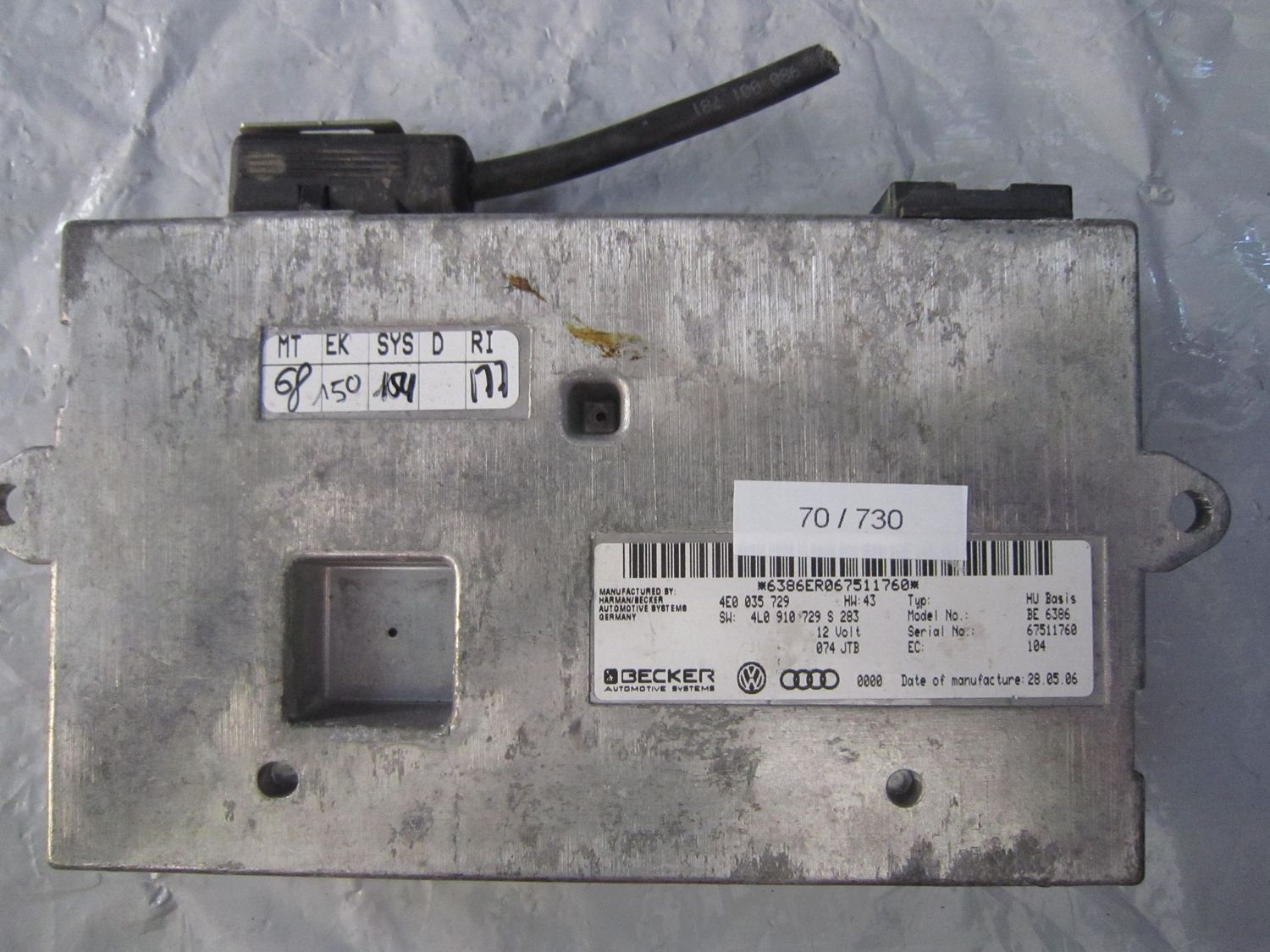 70-730 Modulo Controllo Becker 4E0 035 729 4E0035729 BE6386 4L0 910 729    AUDI  VARIE