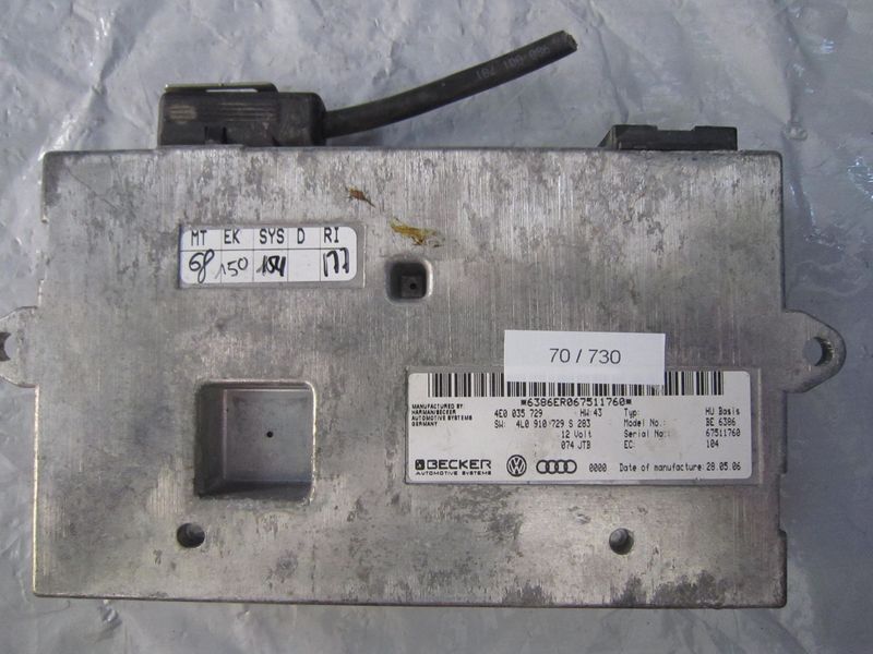 70-730 Modulo Controllo Becker 4E0 035 729 4E0035729 BE6386 4L0 910 729    AUDI  VARIE