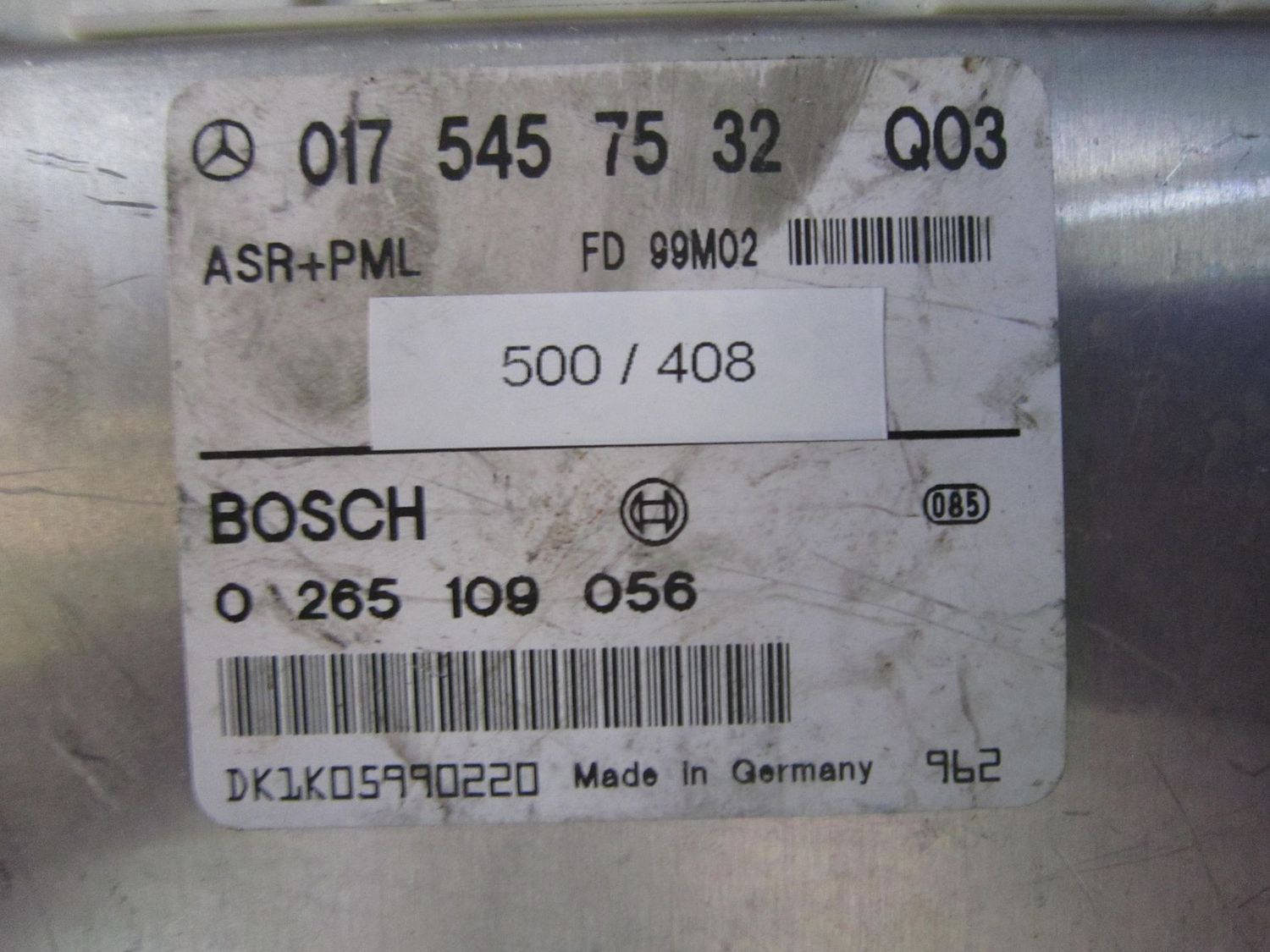 500-408 Centralina Abs Esp Hba Bosch 0 265 109 056 0265109056 017 545 75 32    MERCEDES  VARIE