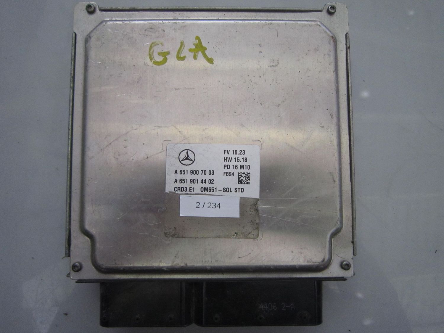 2-234 Centralina Motore Delphi    A 651 900 70 03 A 651 901 44 02 CRD3.E1  OM651-SOL STD FV 16.23   HW 15.18 MERCEDES Diesel CLASSE A