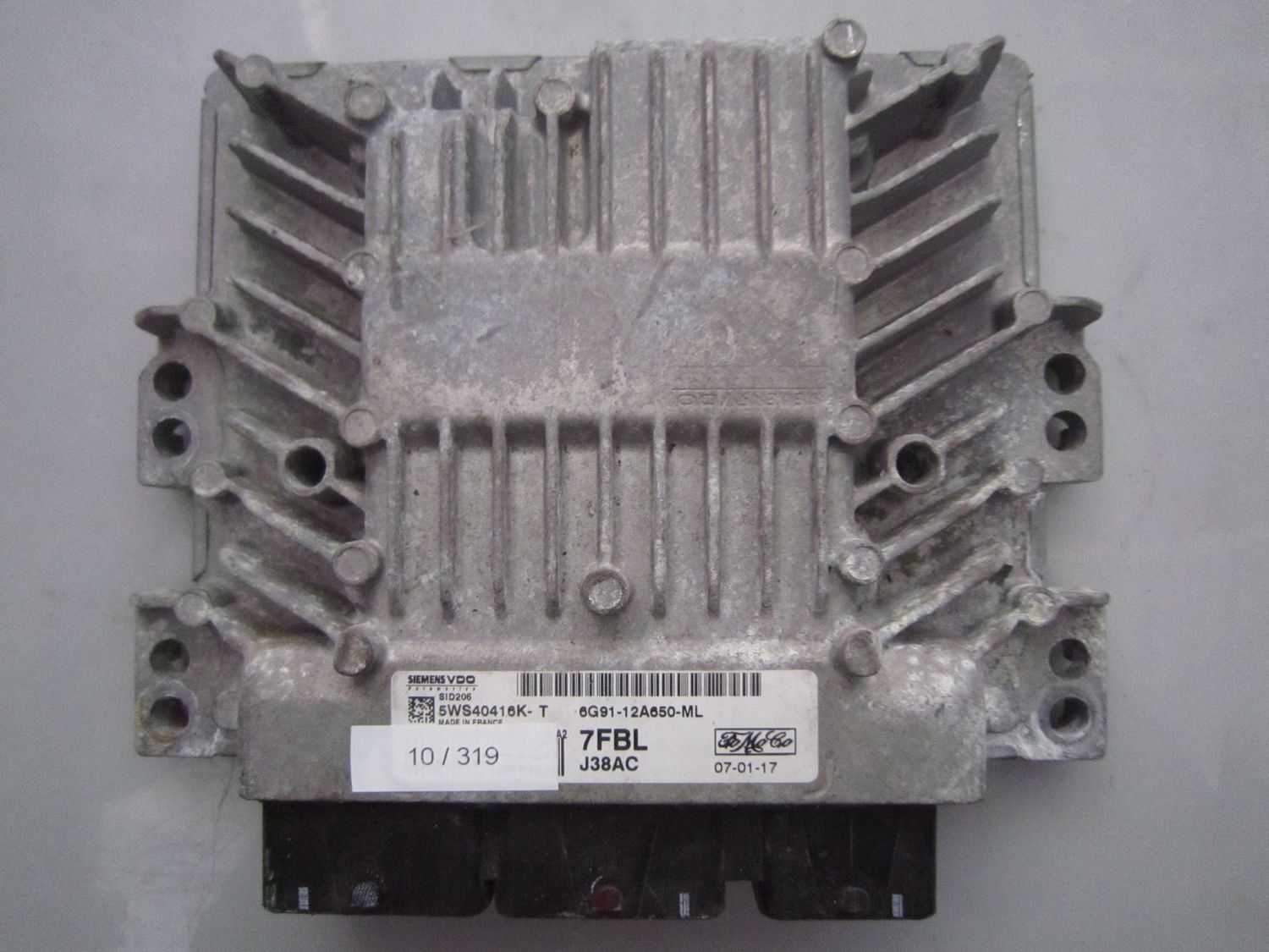 10-319 Centralina Motore Siemens 5WS40416K-T 5WS40416KT 6G91-12A650-ML 7FBL J38AC SID206  FORD Diesel VARIE