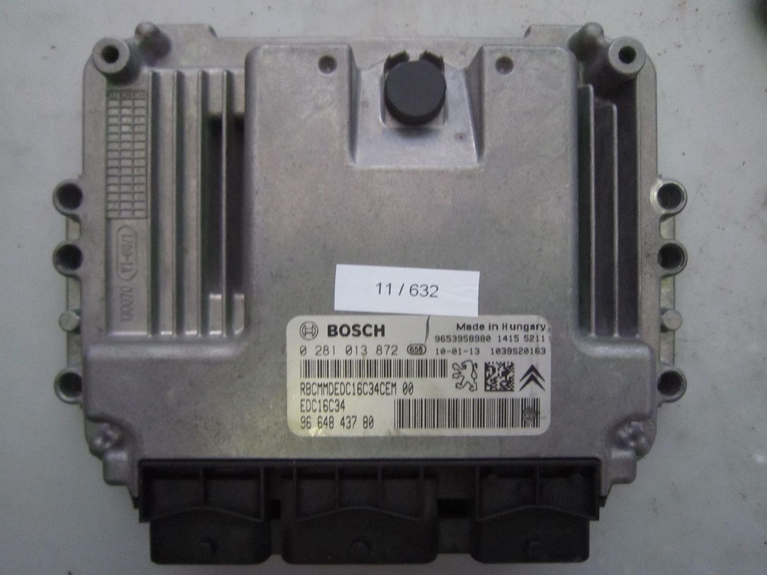 11-632 Centralina Motore Bosch 0 281 013 872 0281013872 96 648 437 80 1039S20163 EDC16C34  CITROEN / PEUGEOT DIESEL VARIE