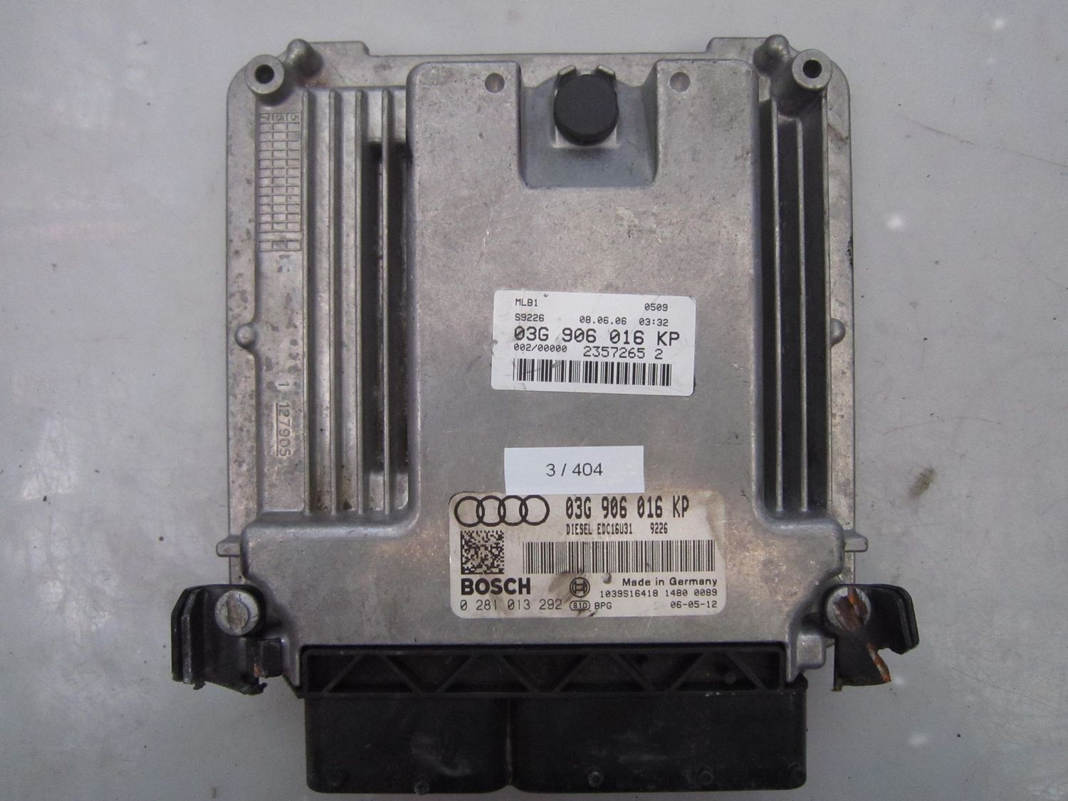 3-404 Centralina Motore Bosch 0 281 013 292 0281013292 03G 906 016 KP 1039S16418 EDC16U31  AUDI Diesel A 4