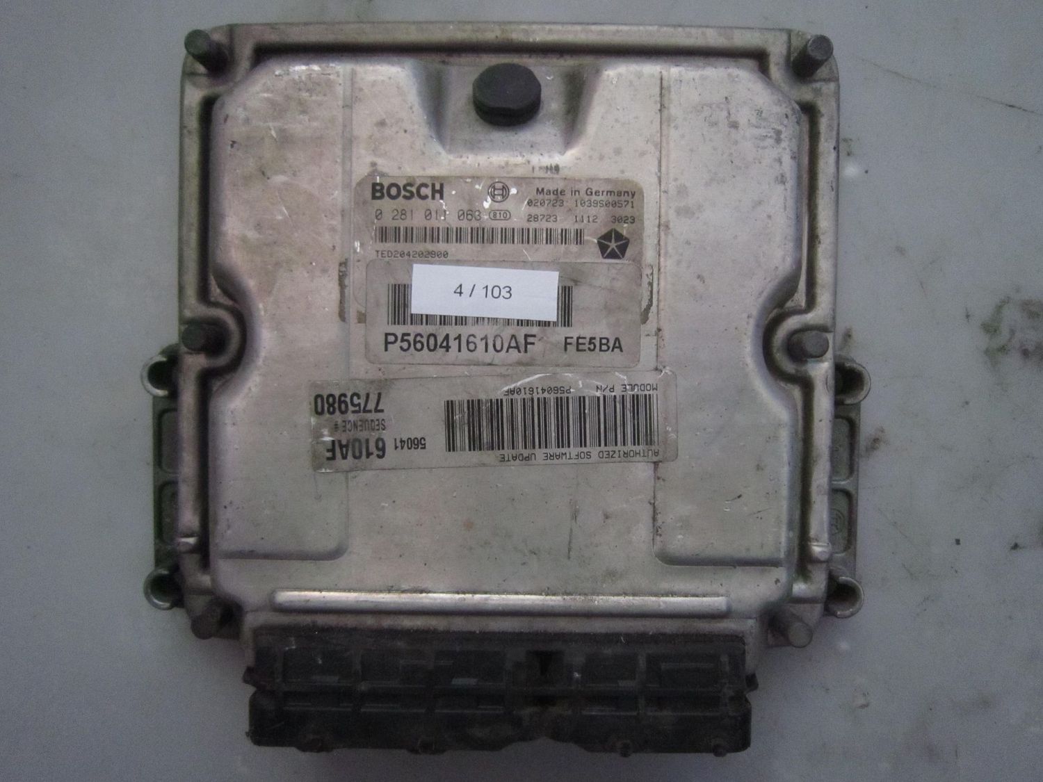 4-103 Centralina Motore Bosch 0 281 011 063 0281011063 P56041610AF 1039S00571   JEEP DIESEL GRAND CHEROKEE