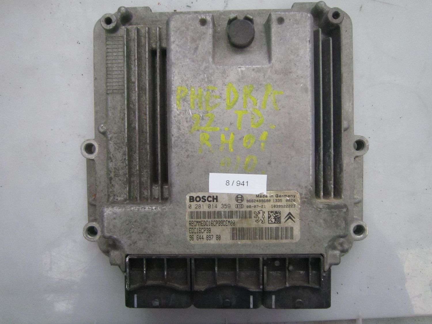 8-941 Centralina Motore Bosch 0 281 014 359 0281014359 96 644 897 80 1039S22223 EDC16CP39  LANCIA Diesel PHEDRA