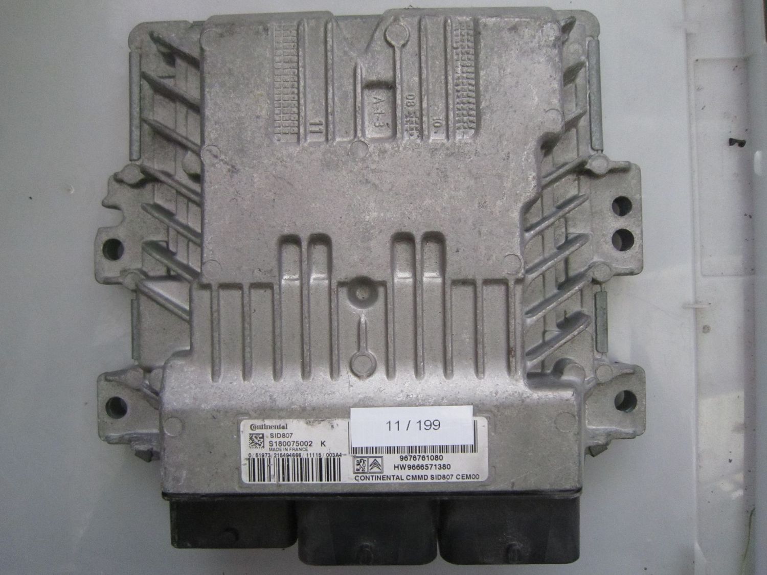 11-199 Centralina Motore Continental S180075002 K S180075002K 9676761080 HW 9666571380 SID807 CMMD SID807 CEM00 PEUGEOT BENZINA 508