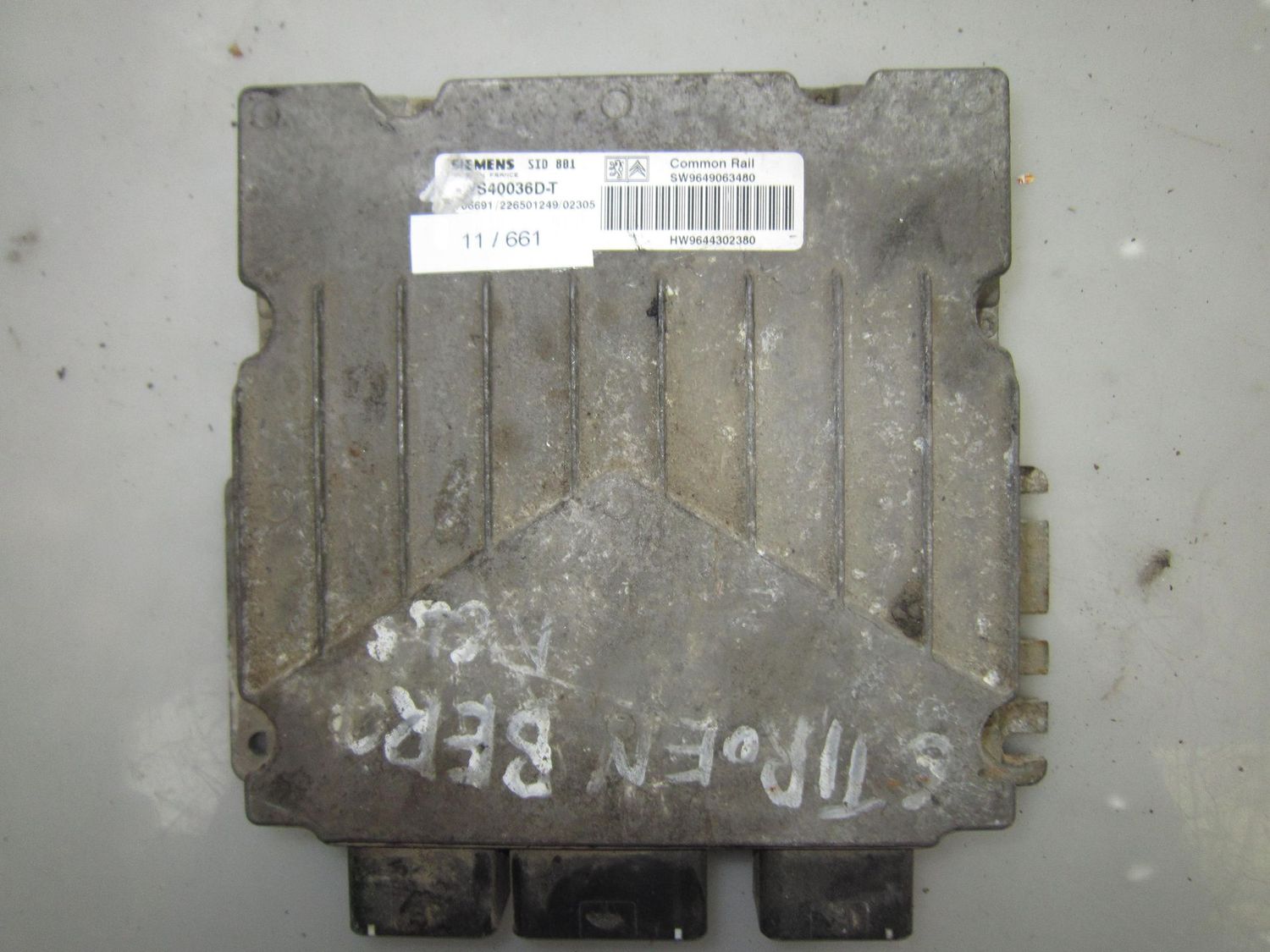 11-661 Centralina Motore Siemens 5WS40036D-T 5WS40036DT 9649063480 9644302380 SID 801  CITROEN / PEUGEOT DIESEL VARIE