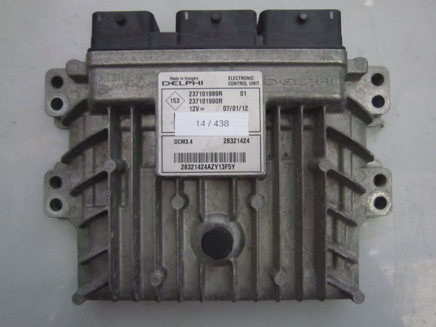 14-438 Centralina Motore Delphi 28321424   237101989R 237101990R   RENAULT DIESEL CLIO
