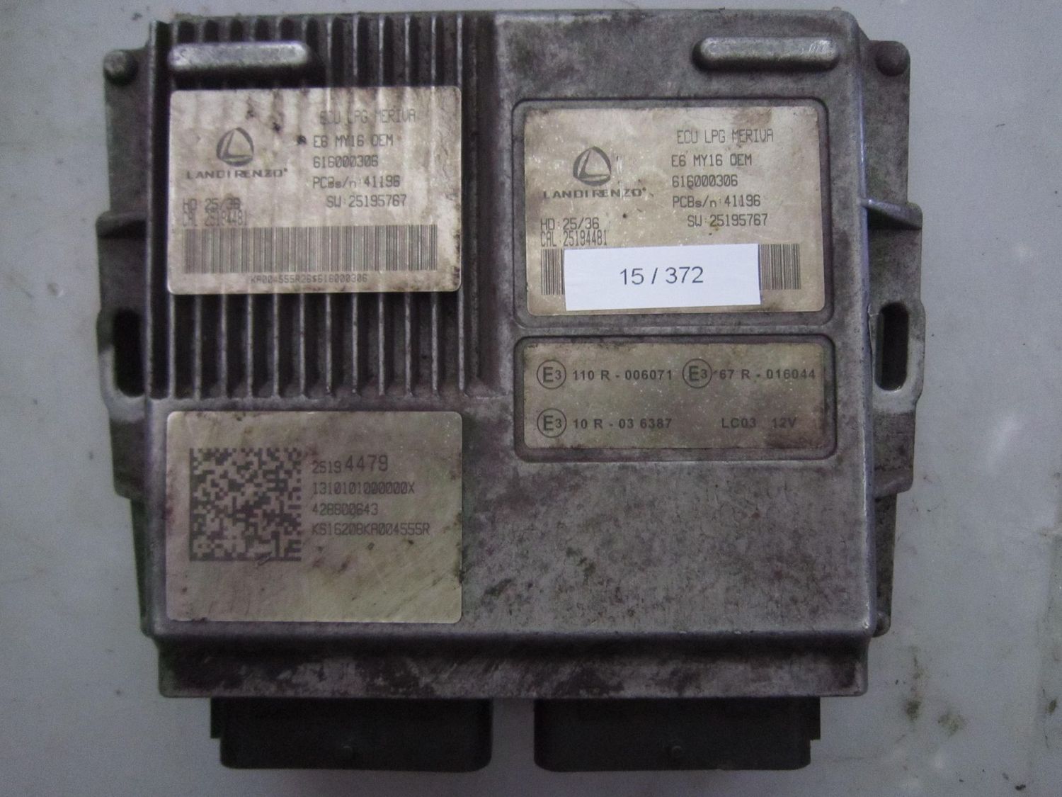 15-372 Centralina Gas GPL Landi Renzo 616000306   ECU LPG MERIVA HD 25/36 SW 25195767  OPEL Benzina / GPL MERIVA