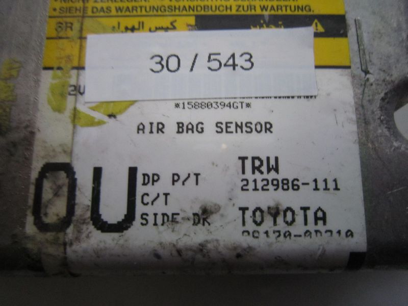 30-543 Centralina Airbag TRW 212986-111 212986111 89170-0D210    TOYOTA  YARIS